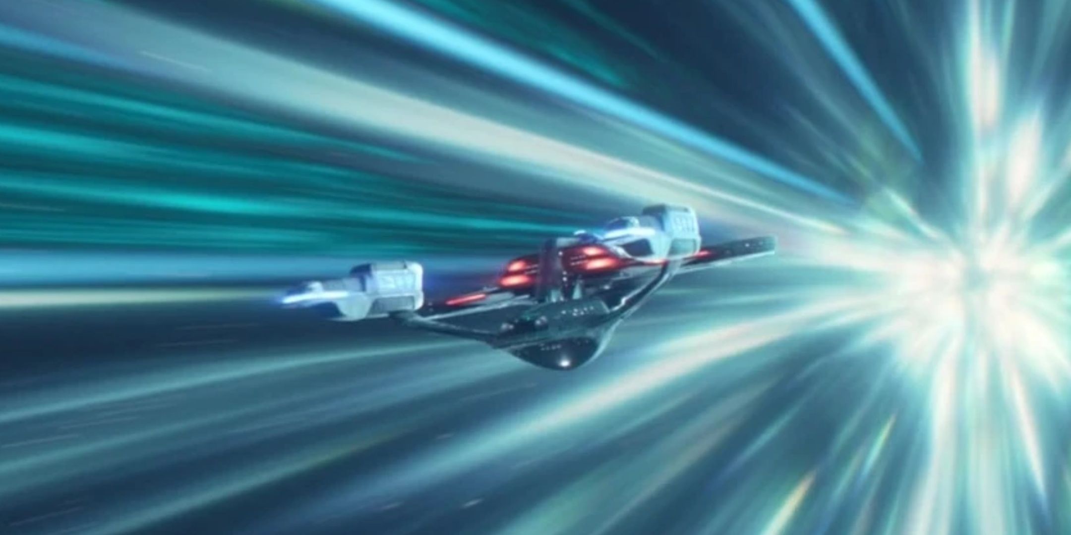 The USS Titan at warp speed.