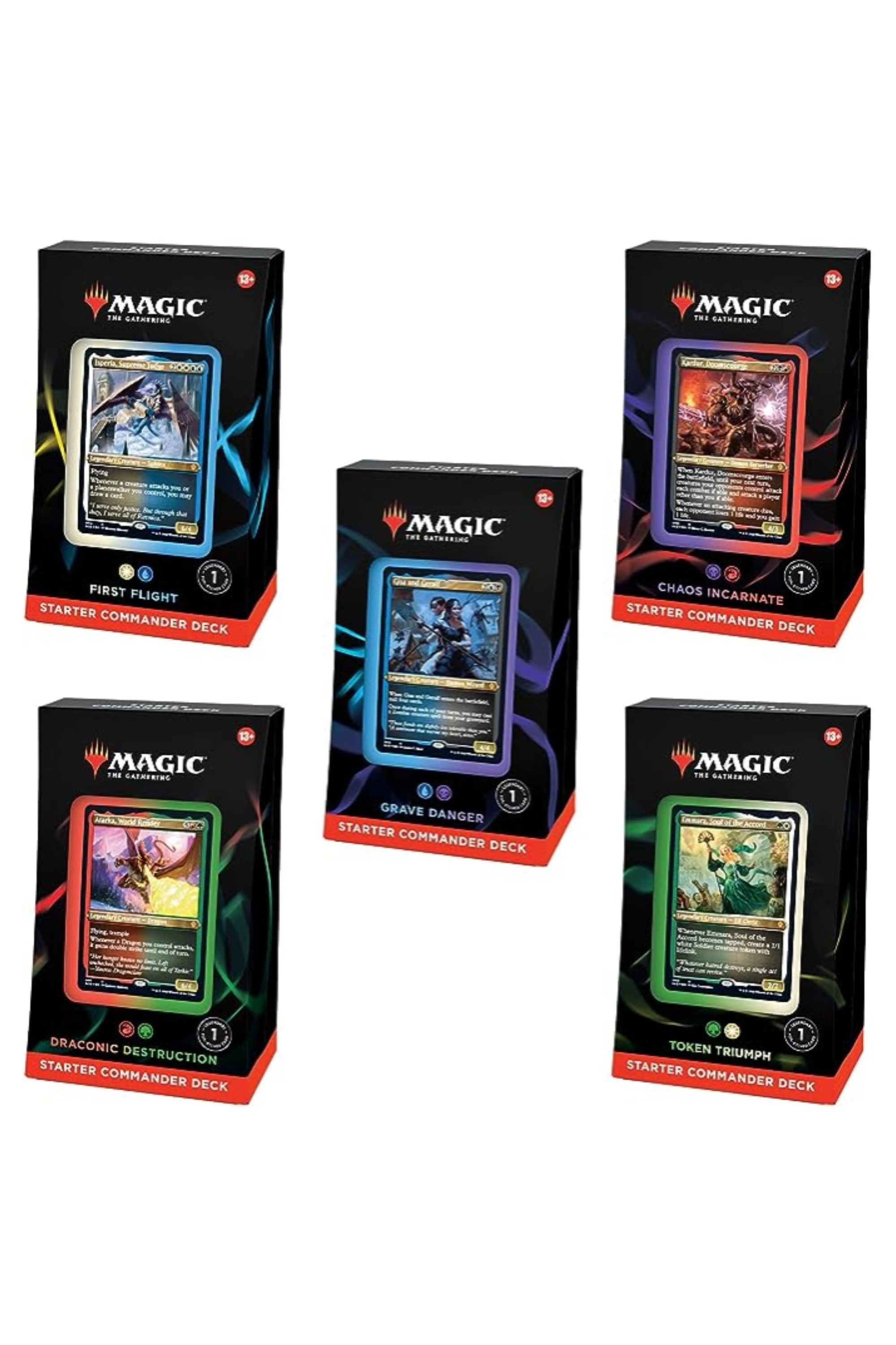 معاملات روز پرایم آمازون برای Magic: The Gathering 2 Magic: The Gathering Starter Commander Deck Bundle – 5 عرشه چند رنگ