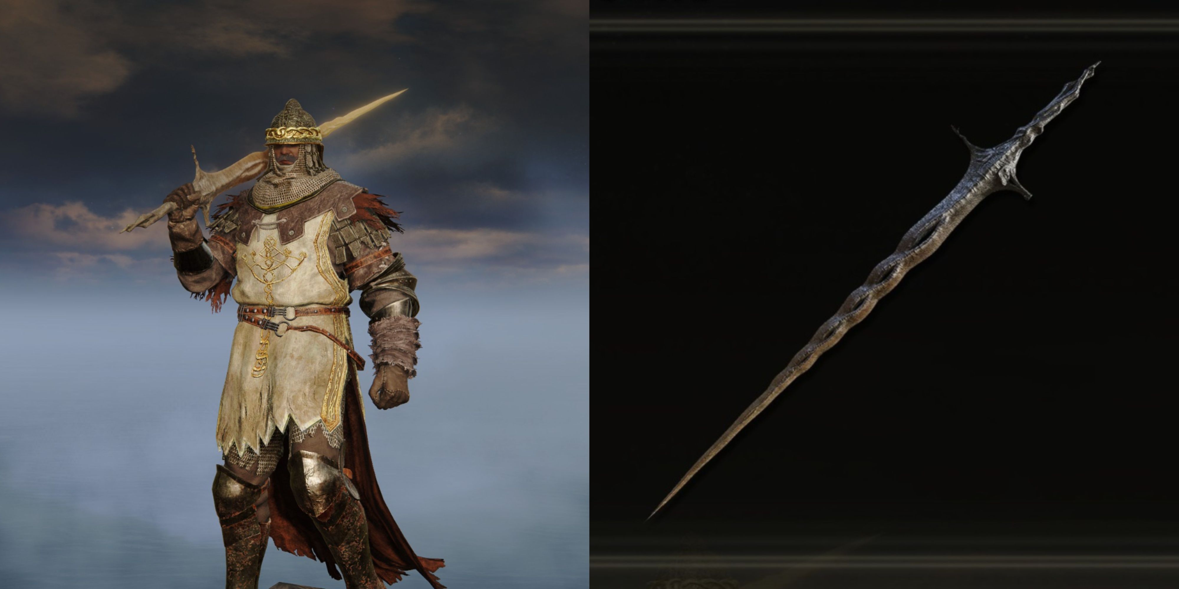 Elden Ring Tarnished holding the Sacred Relic Sword.
