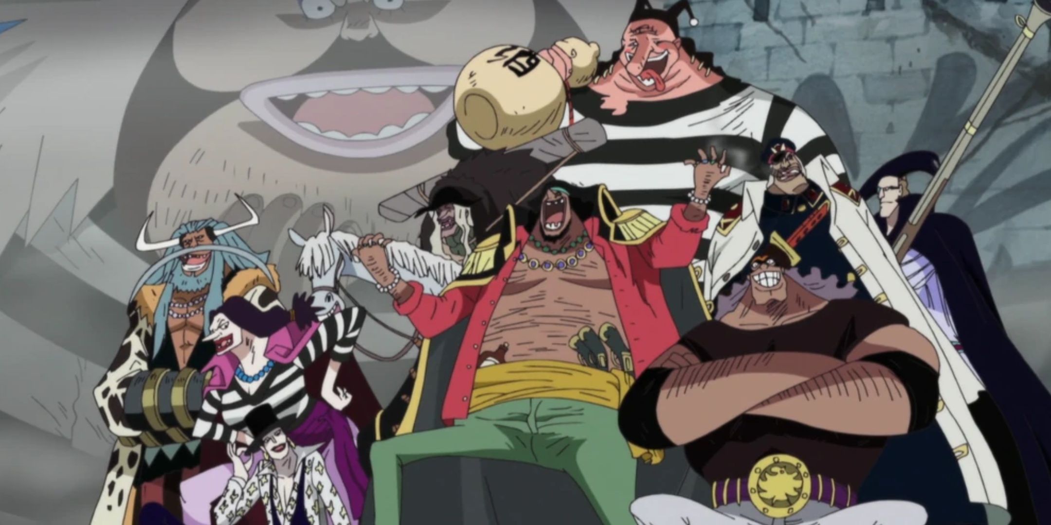 The new Blackbeard Pirates gathered together at the time of the Summit War in Marineford.