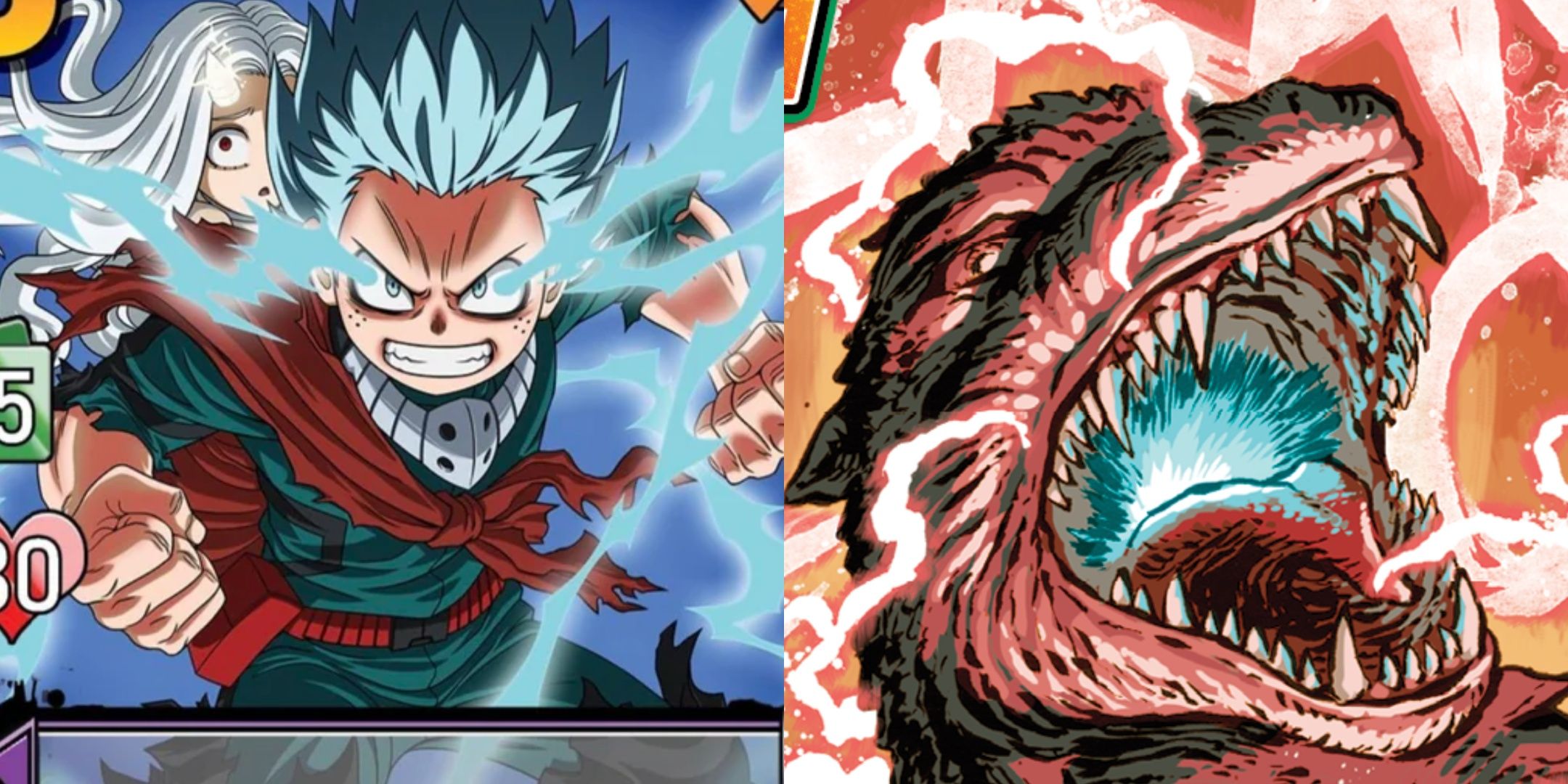 My Hero Academia and Godzilla in the Universe Card Game.