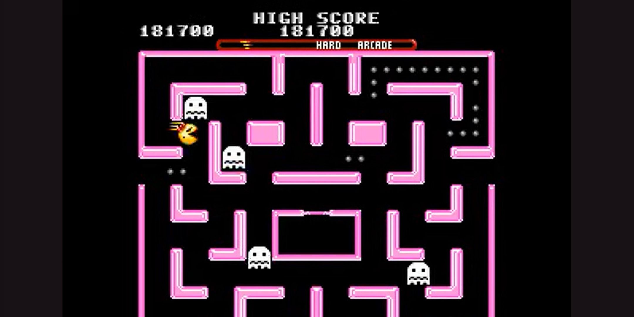 Ms Pac Man going to Eat Ghosts in Ms Pac Man the Sega Genesis Port