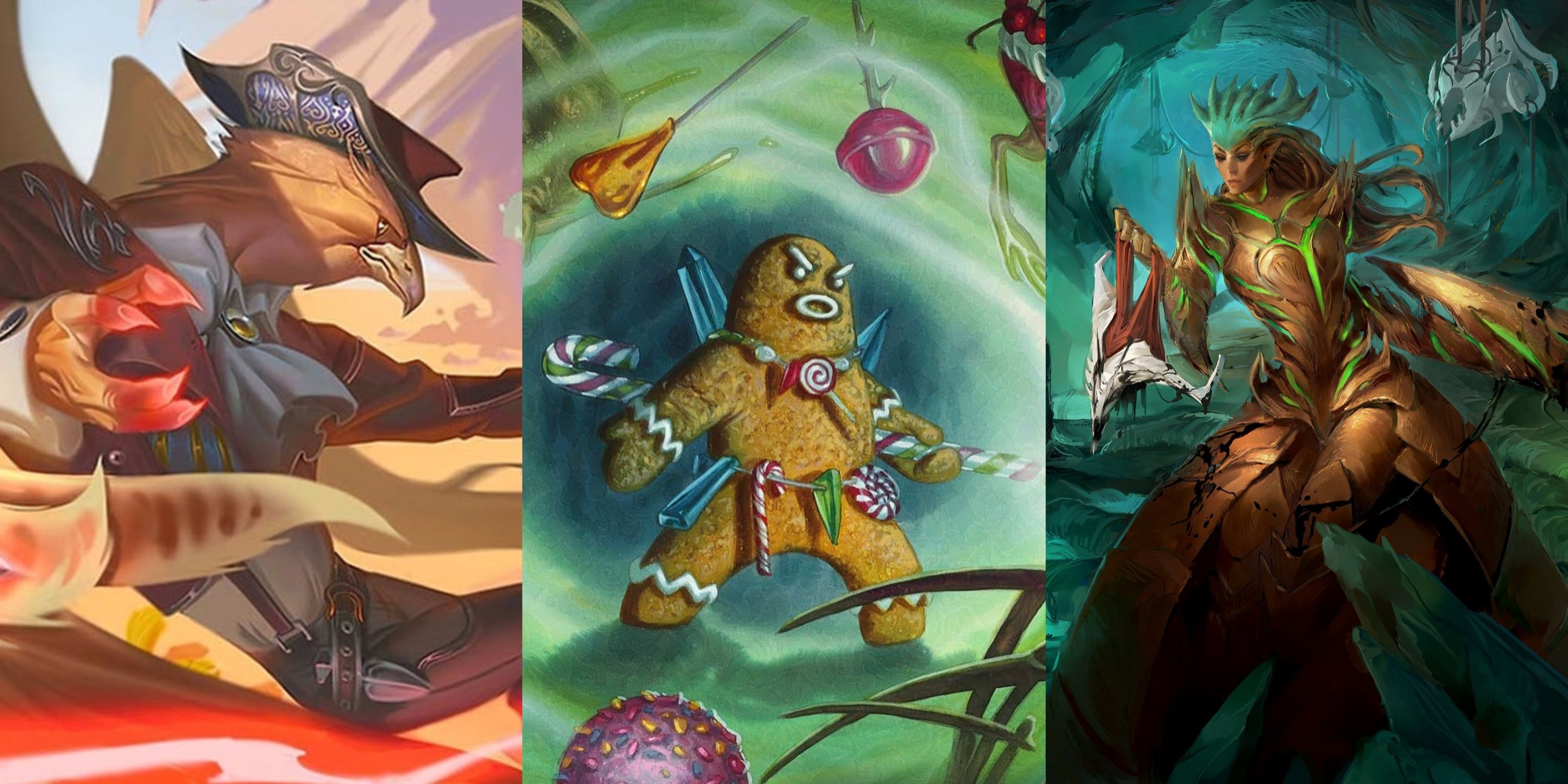 Card artwork for Slickshot Show-Off, Tough Cookie, and Glissa Sunslayer