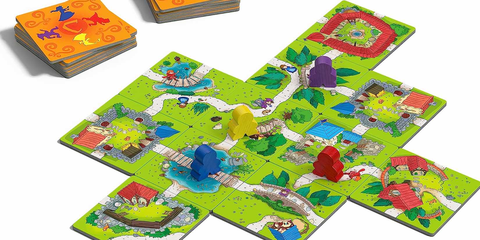 My first tiles Carcassonne and Meeples are played in the middle of the game. 