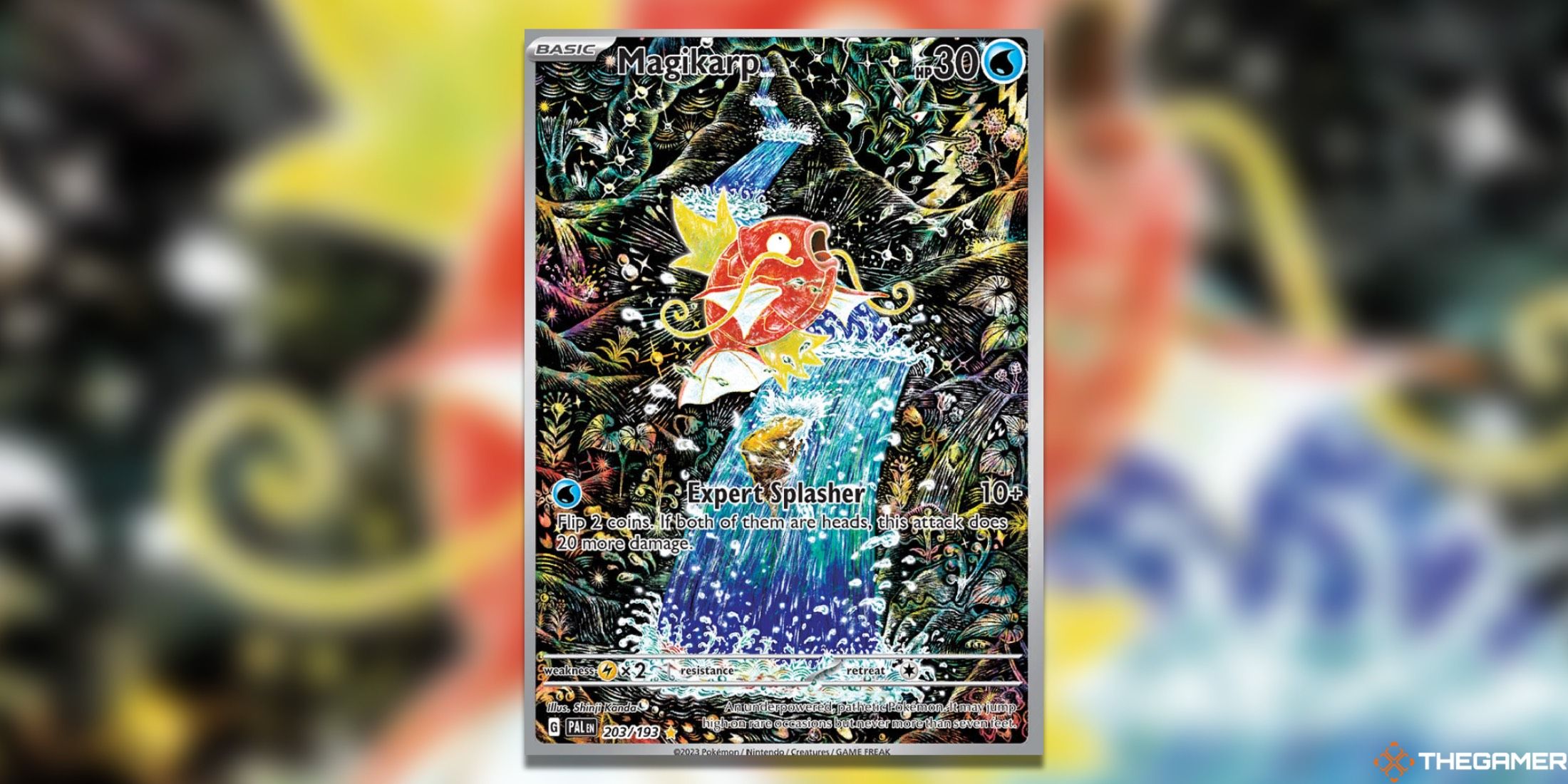 The Magikarp IR from Paldea Evolved in the Pokemon TCG.