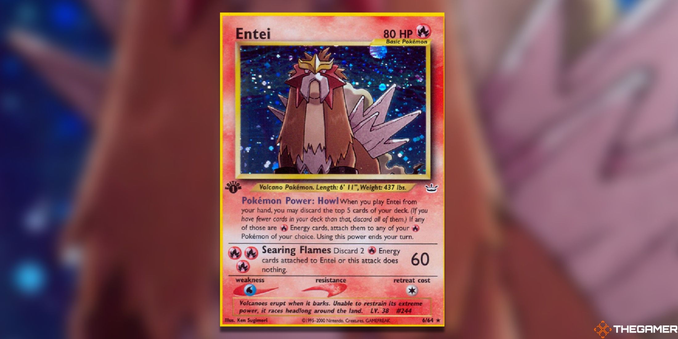 The Neo Revelation Entei from the Pokémon trading card game.