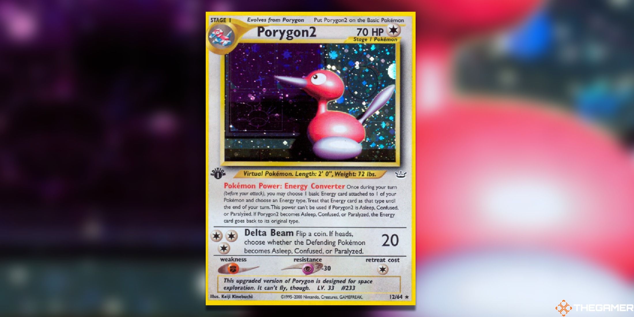 The Neo Revelation Porygon2 from the Pokémon trading card game.