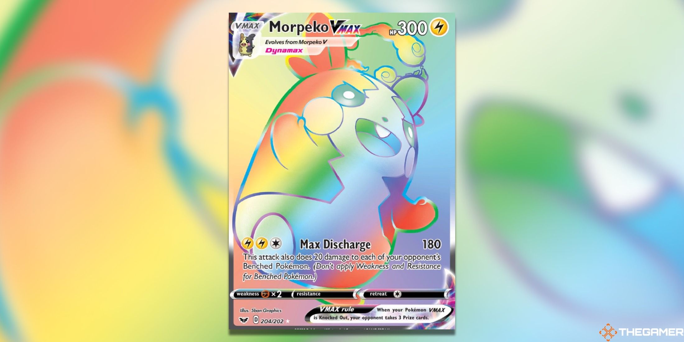 The Sword and Shield Base Morpeko VMAX Secret from the Pokemon Trading Card Game.