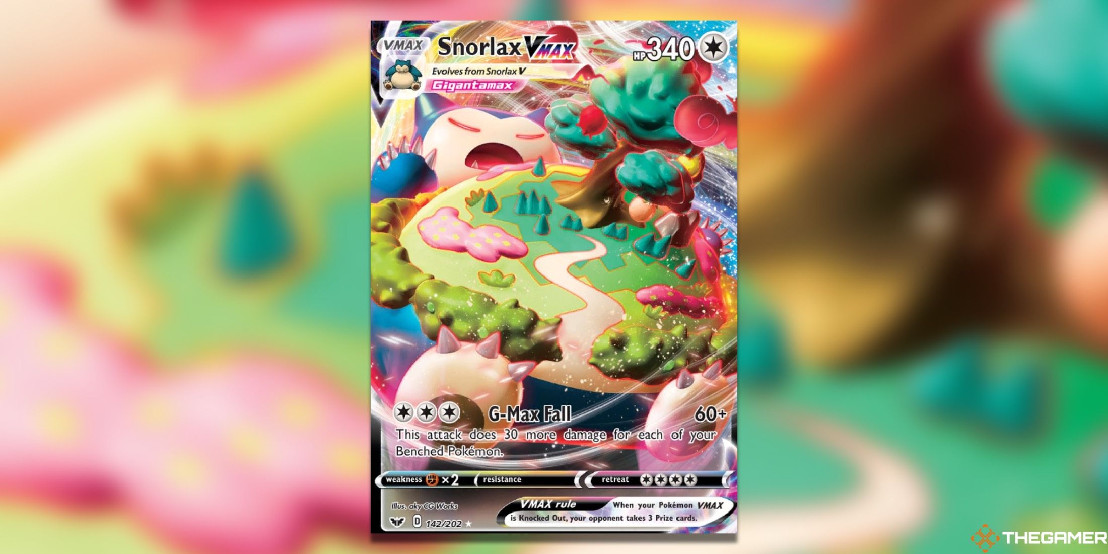 The Sword and Shield base Snorlax UR in the Pokemon Trading Card Game.