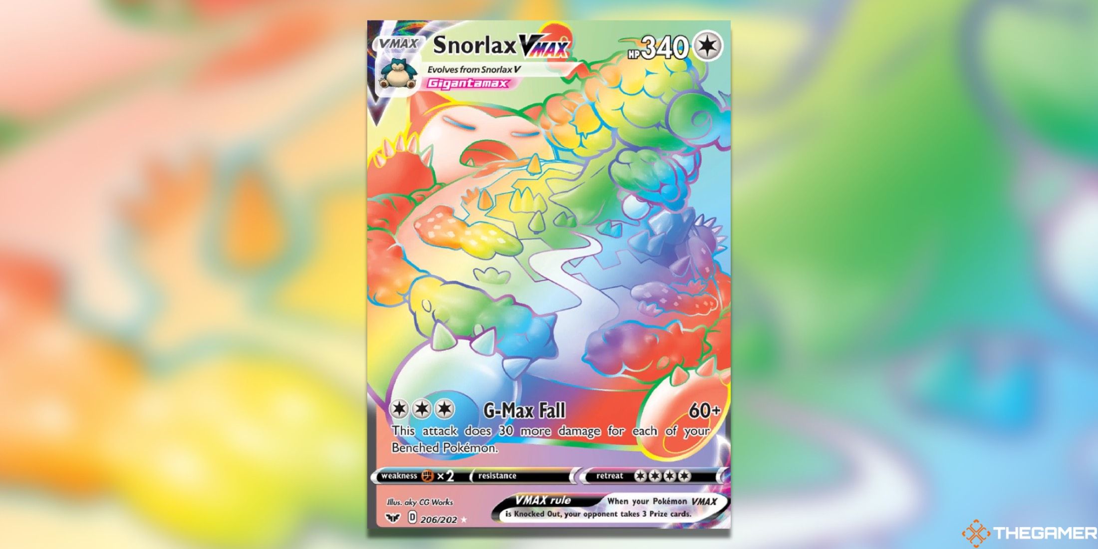 The Sword & Shield Base Relax VMAX Secret Rare in the Pokemon Trading Card Game.