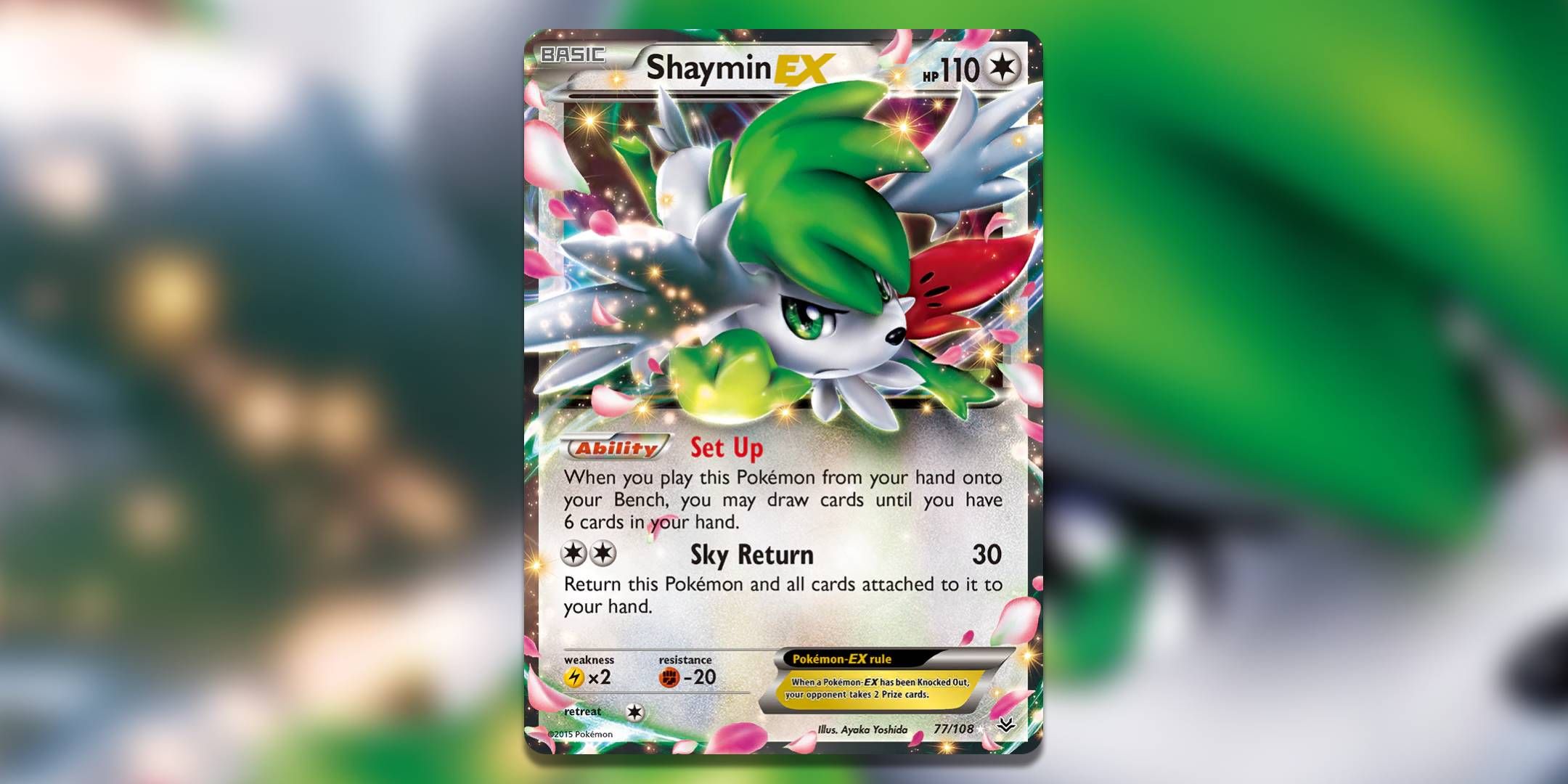 Pokemon TCG Shaymin-EX 77 108 by Ayoka Yoshida