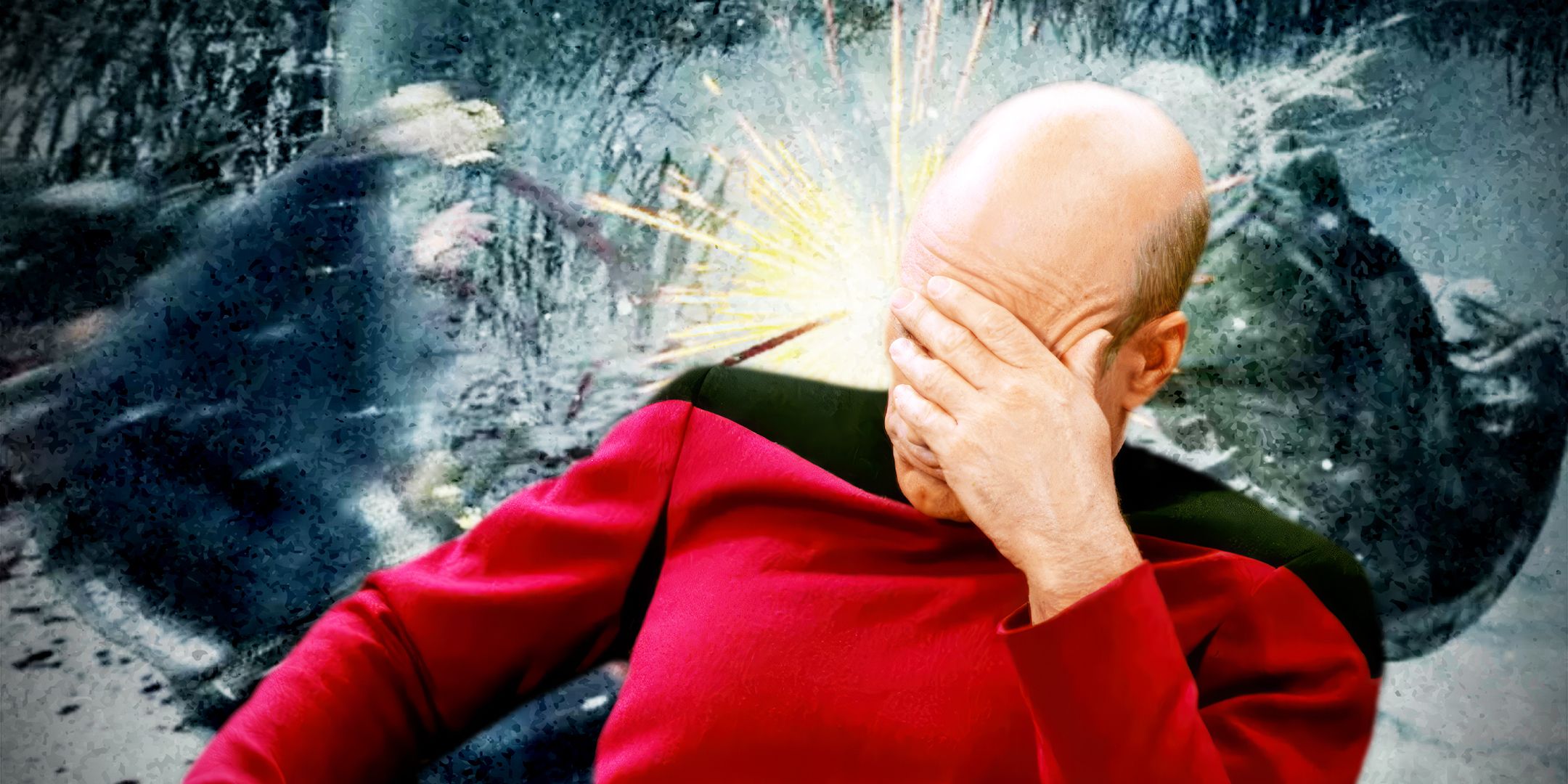 Picard facepalming over gameplay from Rise of the Ronin