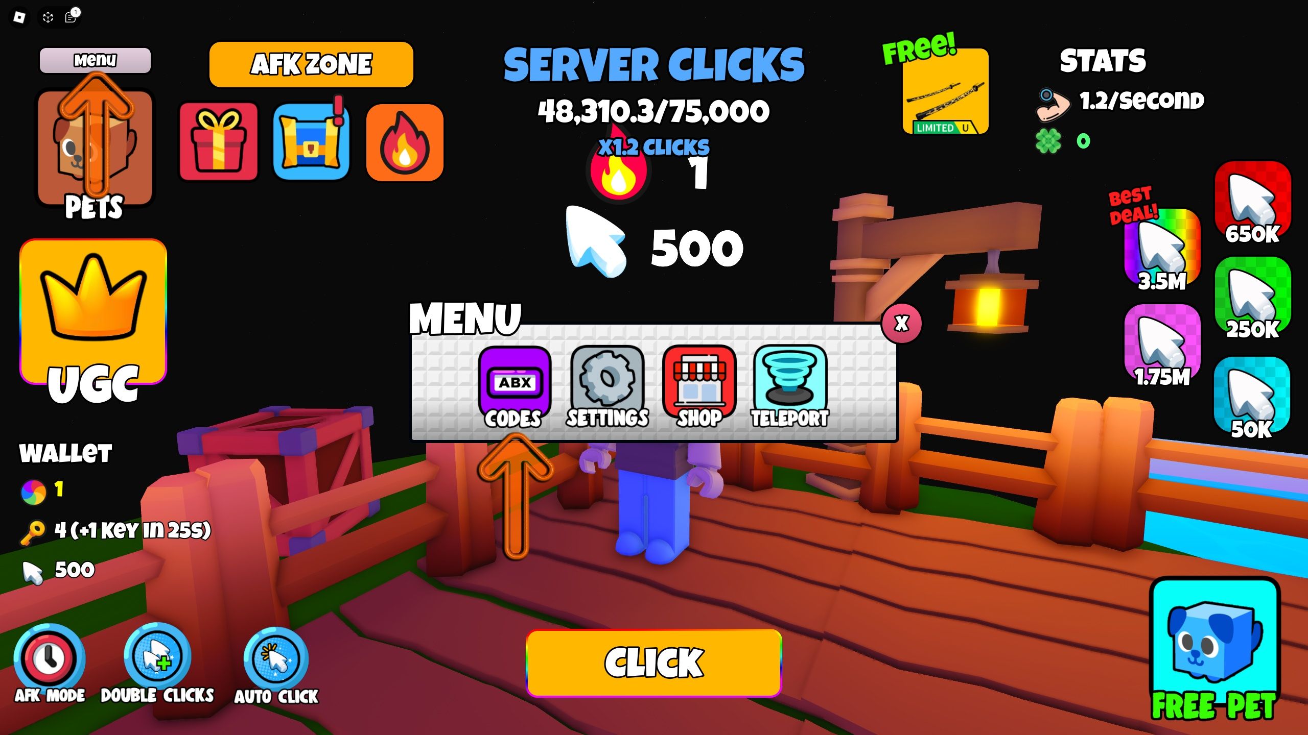 Blox Fruits UGC Clicker Codes - Roblox