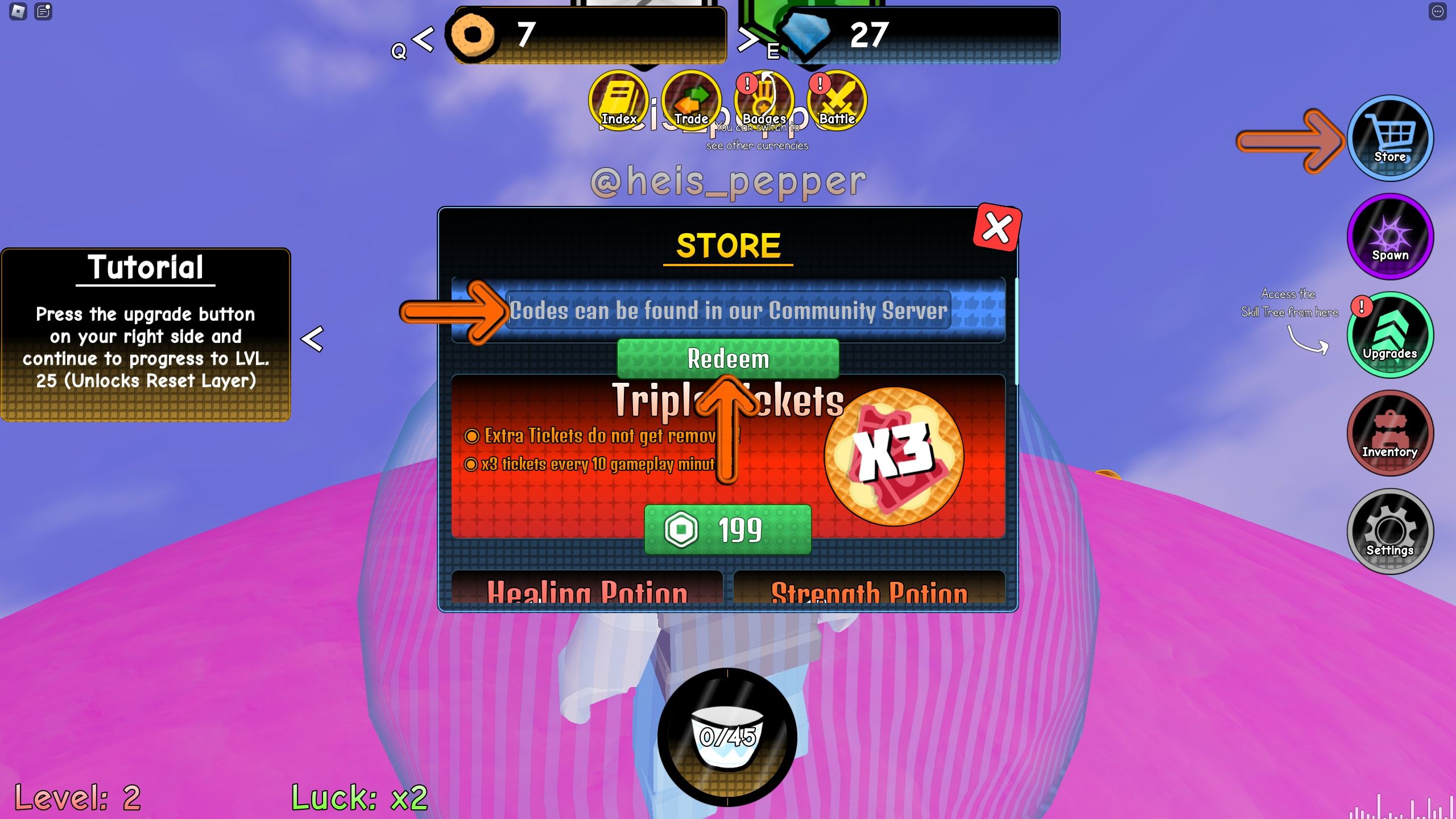 the shop panel is open in Soup Incremental on Roblox