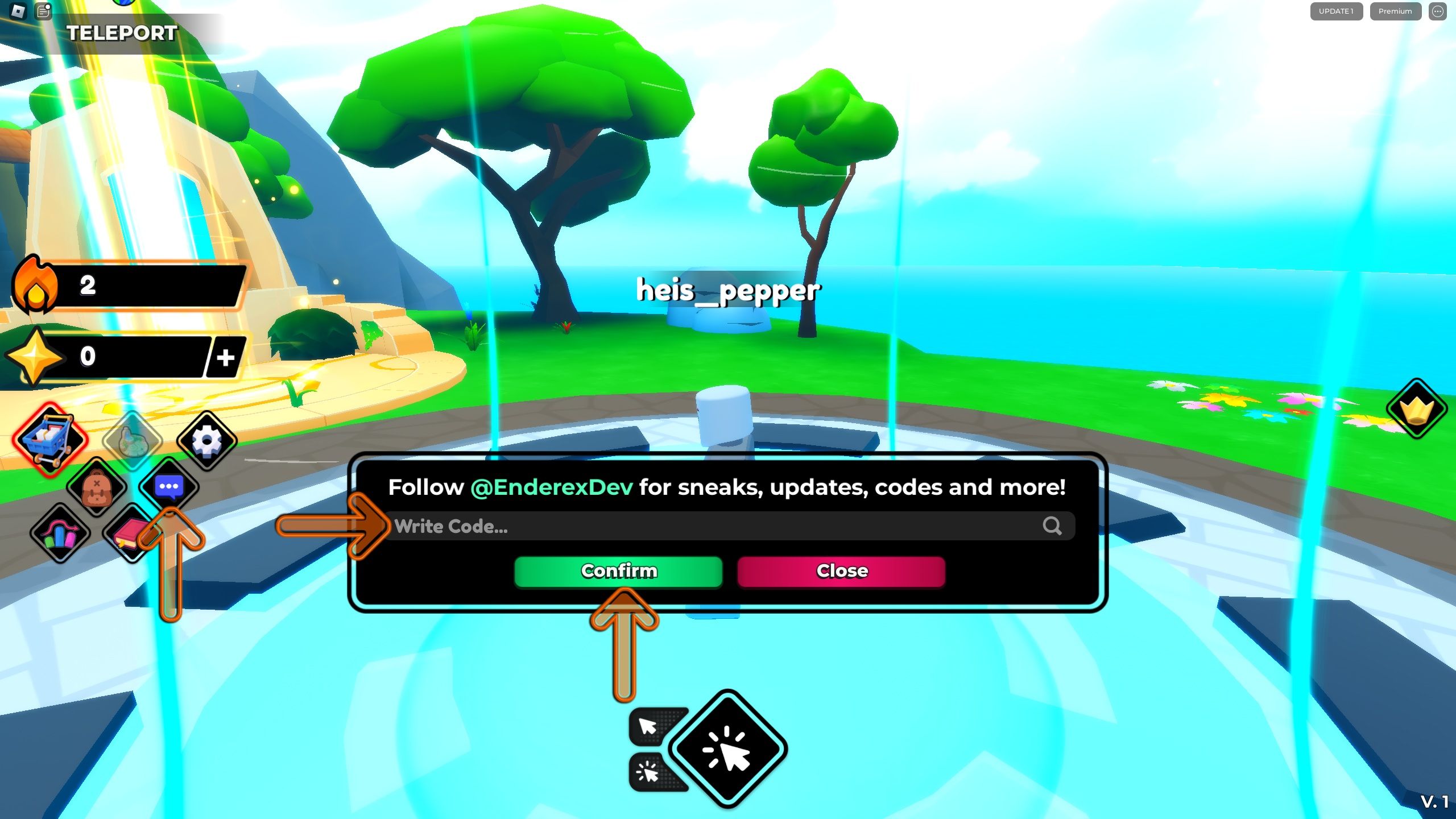 the codes box is open in Anime Strike Simulator on Roblox