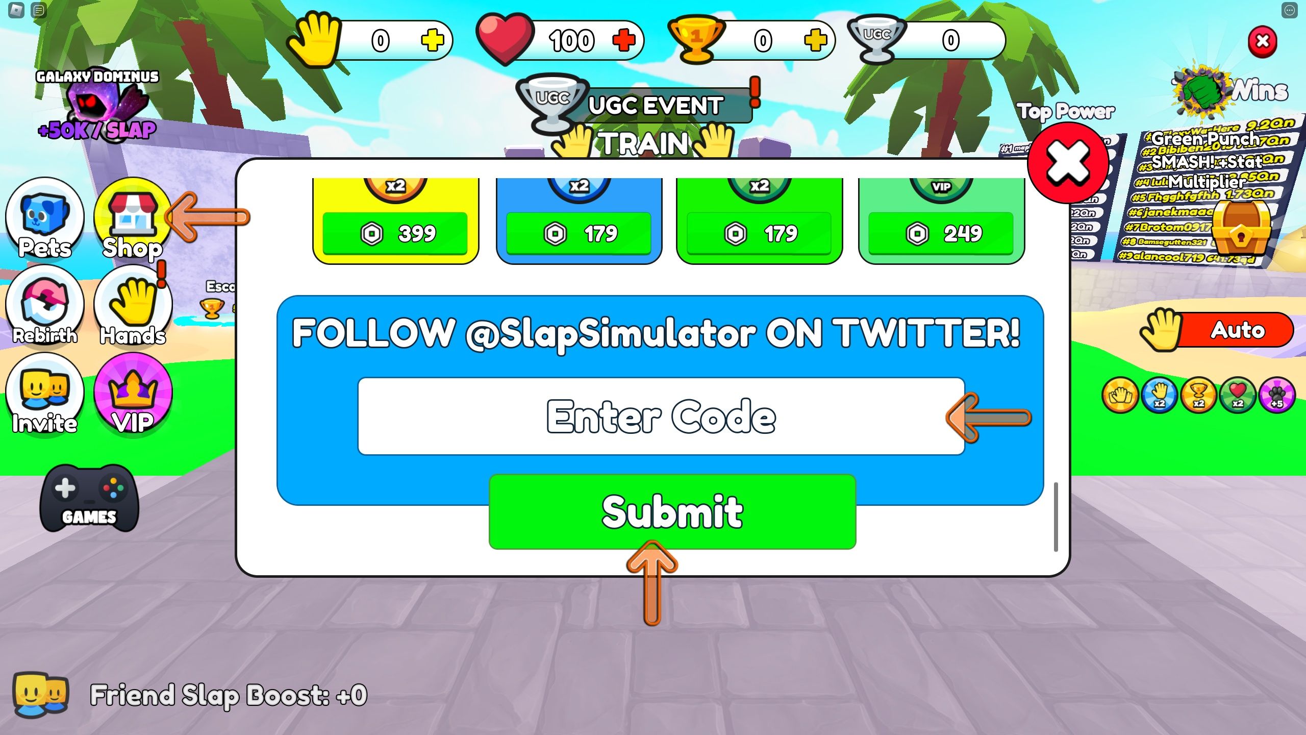 Power Slap Simulator Codes - Roblox