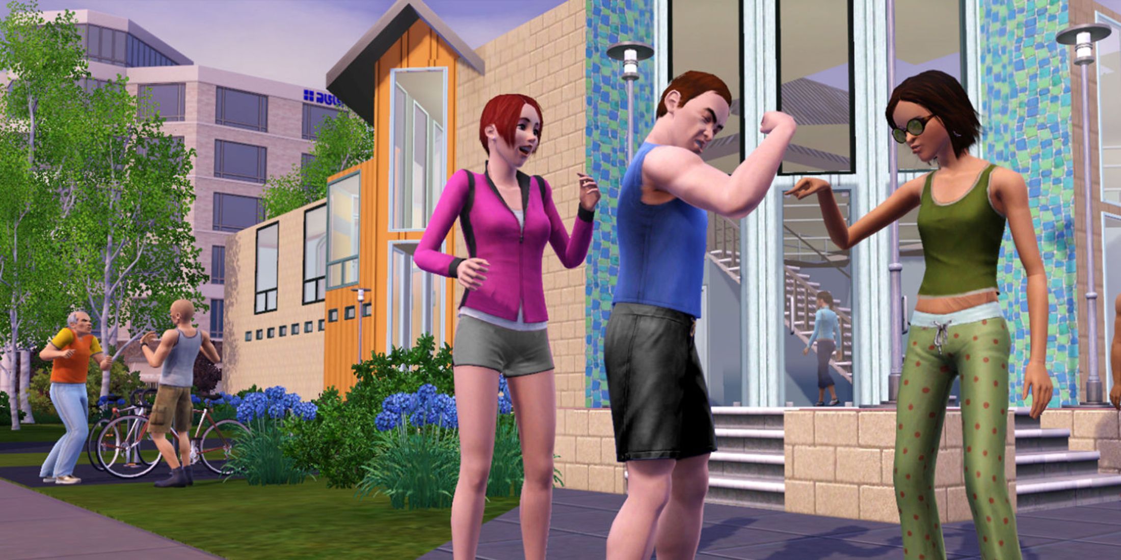 A photo of Sims talking in The Sims 3. 