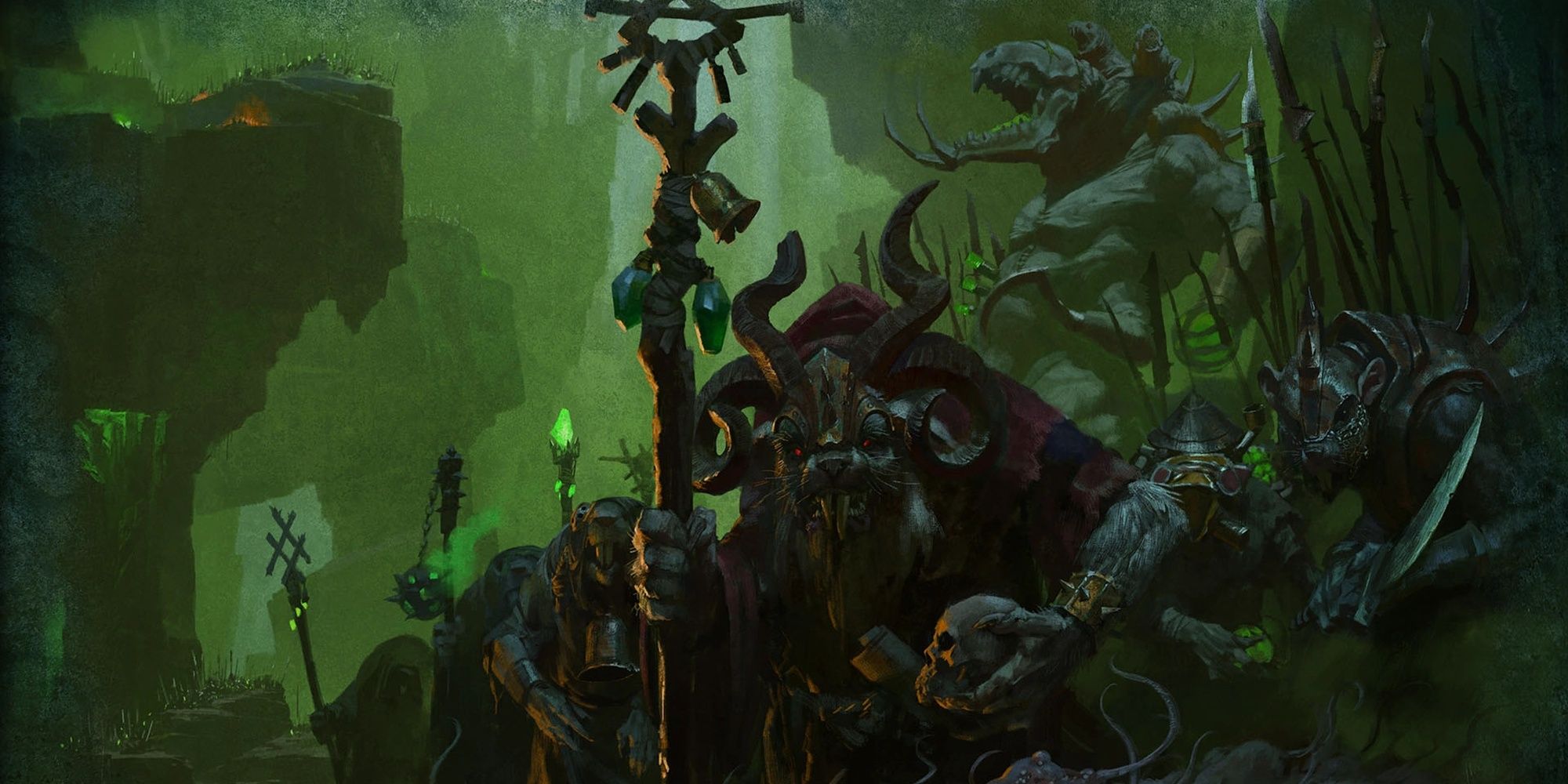 Warhammer: Age Of Sigmar - A Large Force Of Skaven Moving In The Shadows