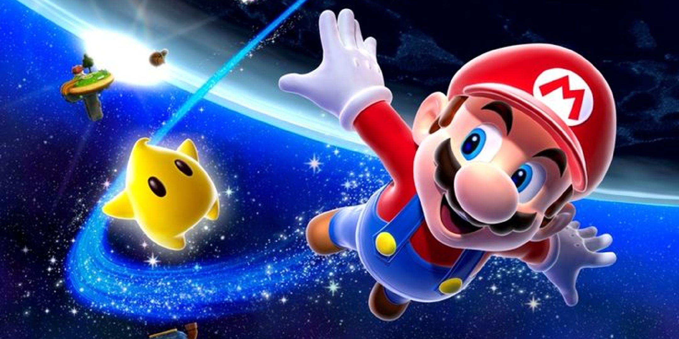 super mario galaxy promotional image with mario