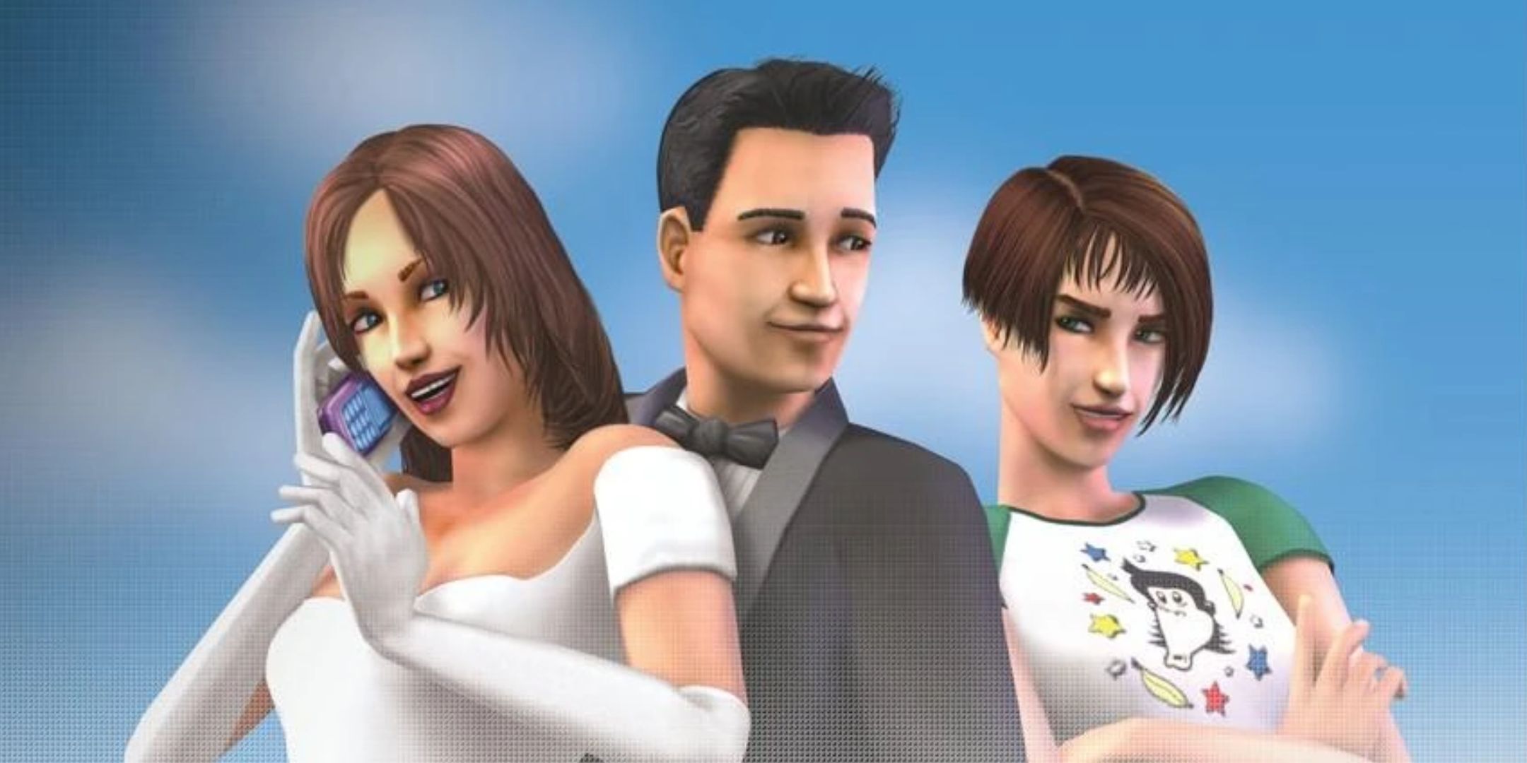 A man between two women in The Sims Stories