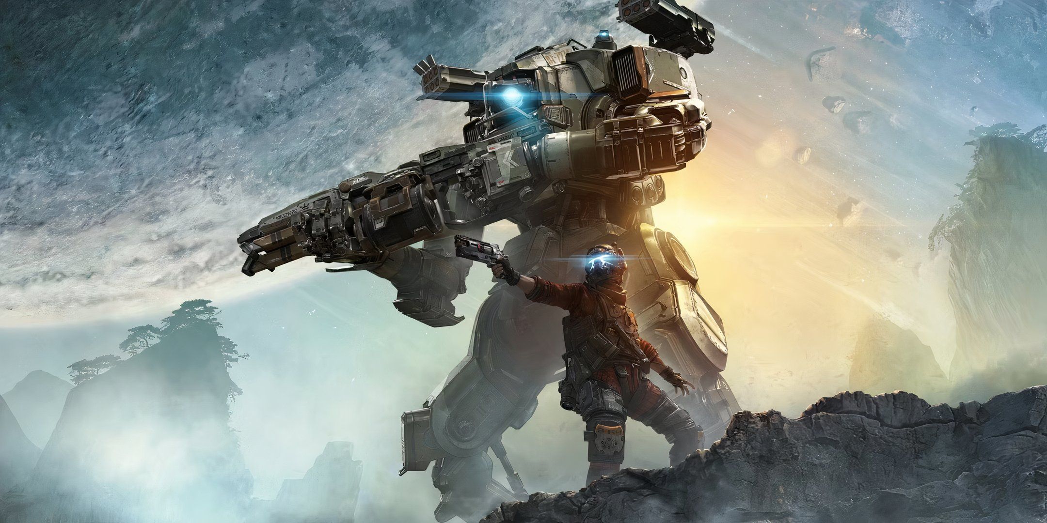 Titanfall 2 key art featuring the main character and BT.