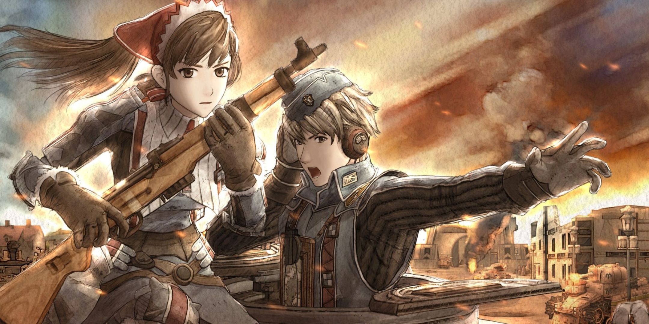 alicia melchiott and welkin gunther in Valkyria Chronicles