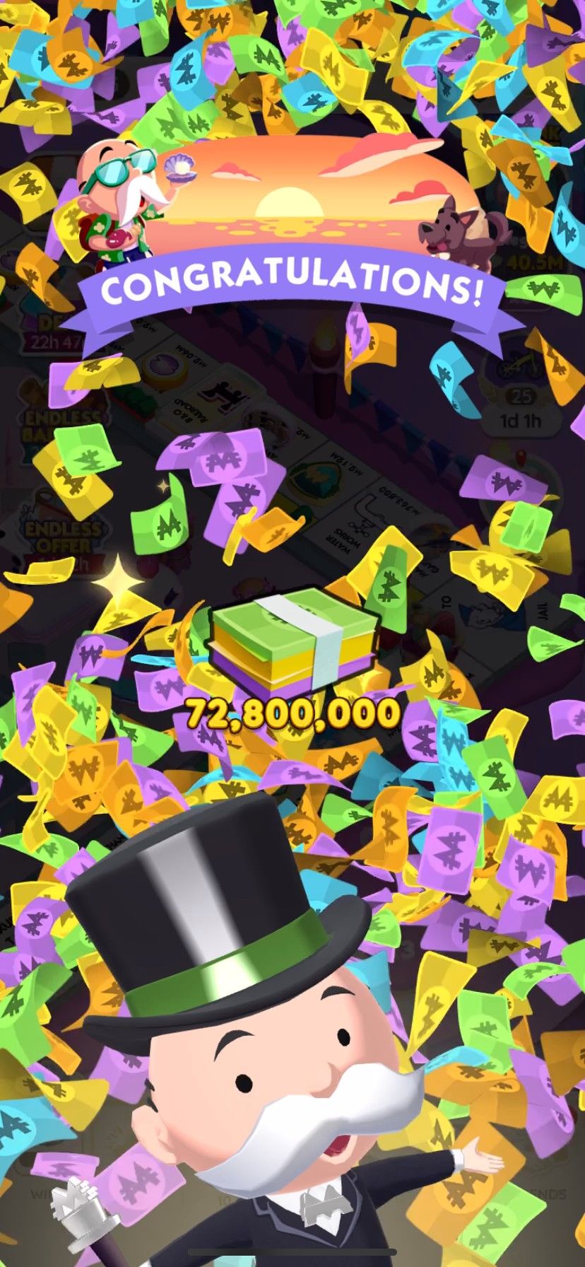 کسب پول به عنوان نقطه عطف رویداد در Monopoly Go.