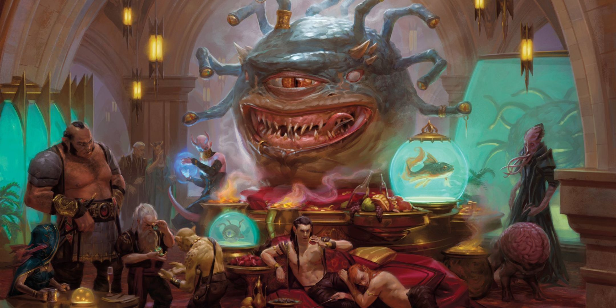 The viewer looked at Xanathar and his guild lounge in his private quarters.