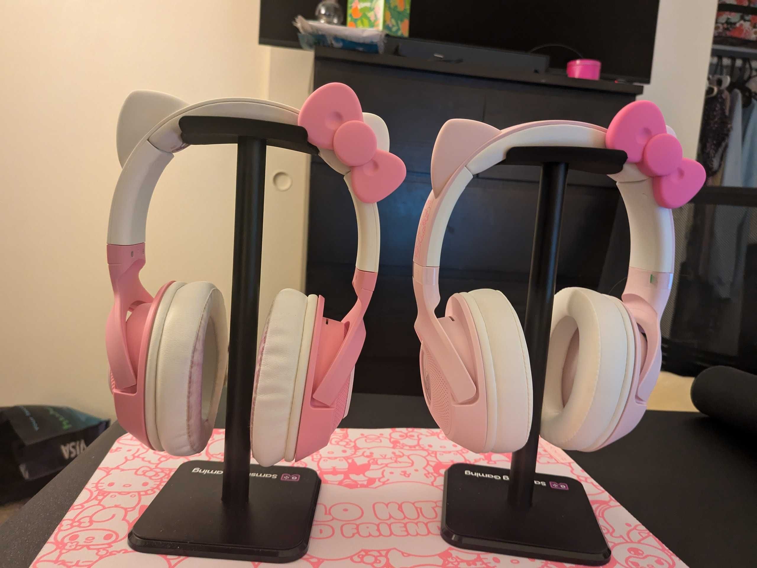 Hello Kitty headphones side by side