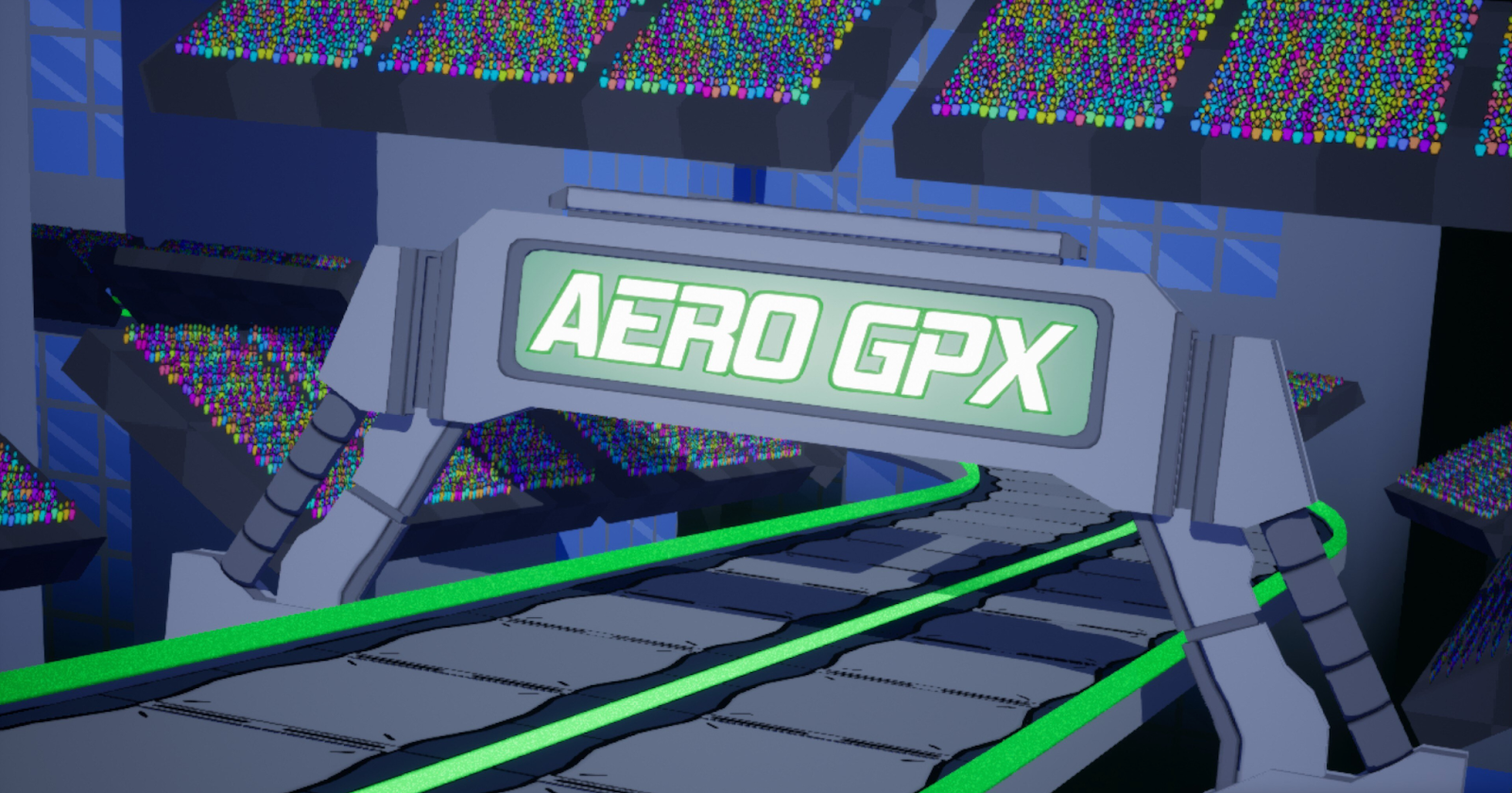 Aero GPX name on a bridge over a track