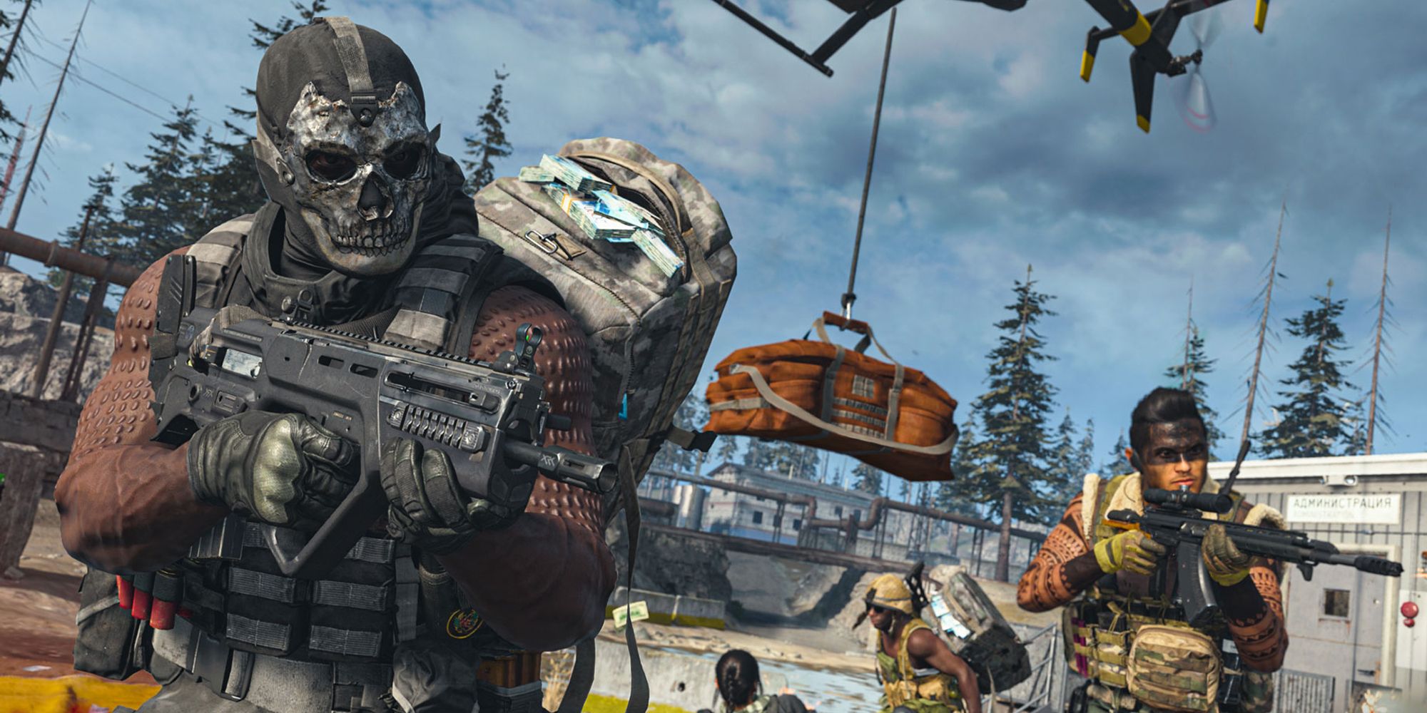 Call Of Duty Warzone A Team Of Soldiers Secures A Drop