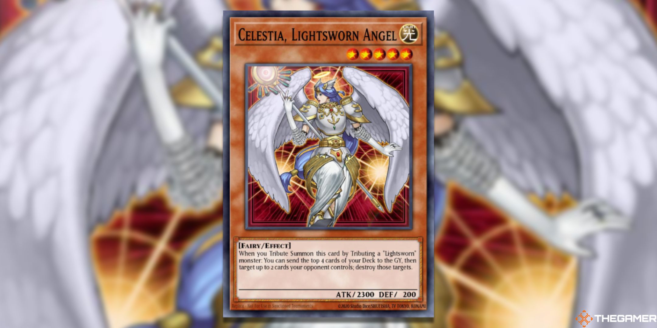 Celestia, Lightsworn Angel Yu-Gi-Oh! Card Art.