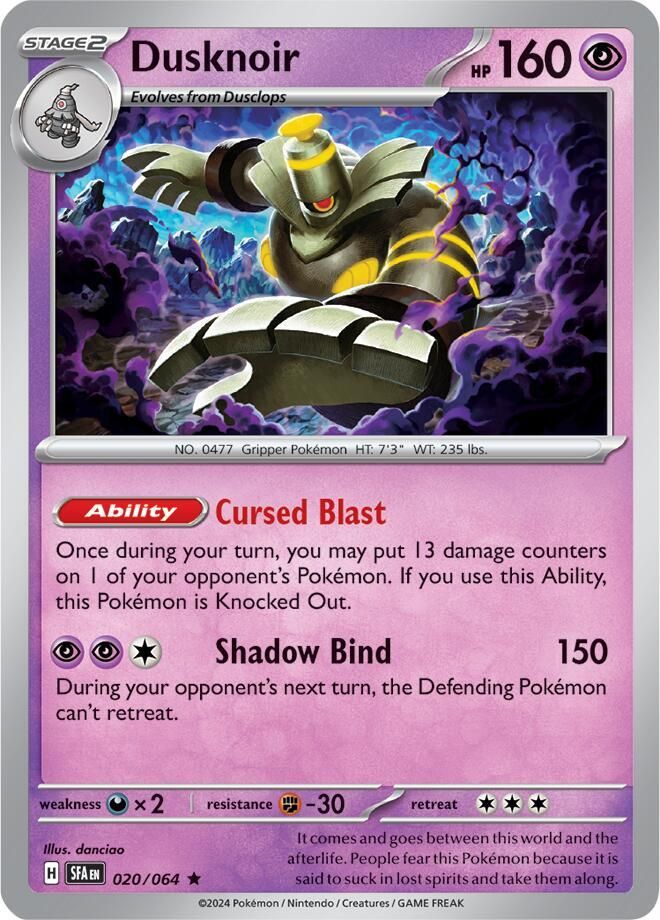 Pokemon Dusknoir Card