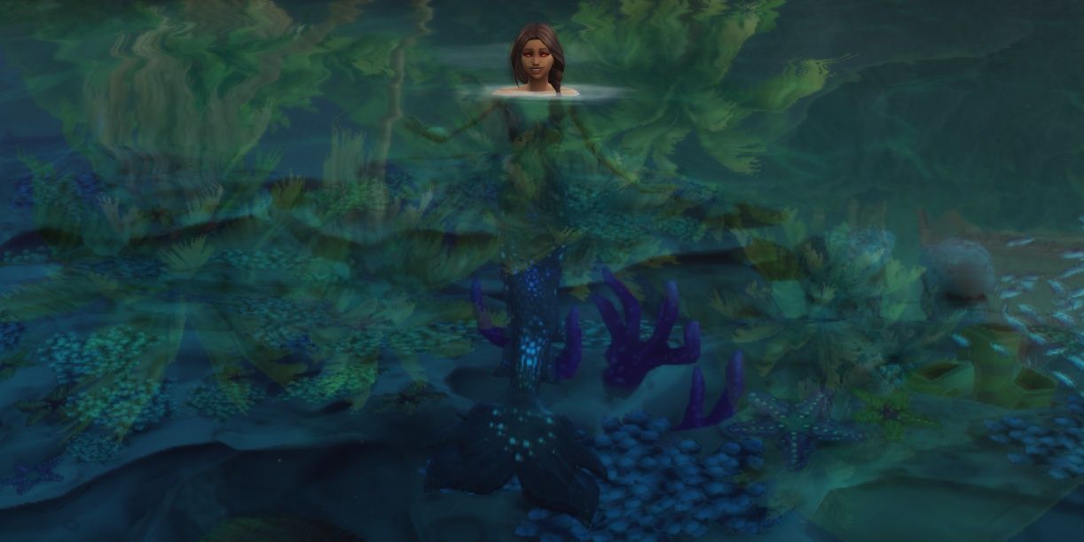 Sim mermaid with siren eyes