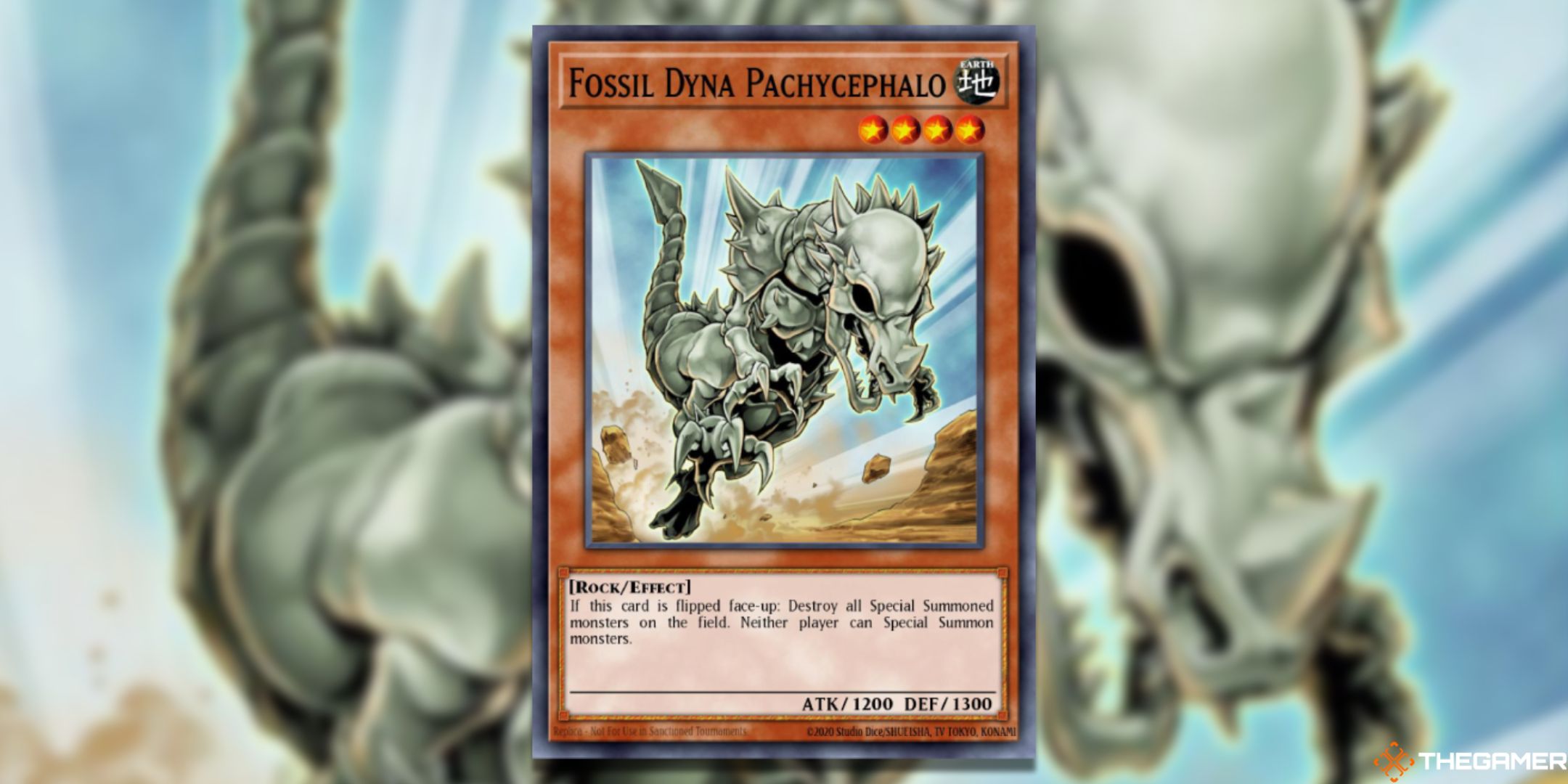 Fossil Dyna Pachycephalo Yu-Gi-Oh! Card Art.