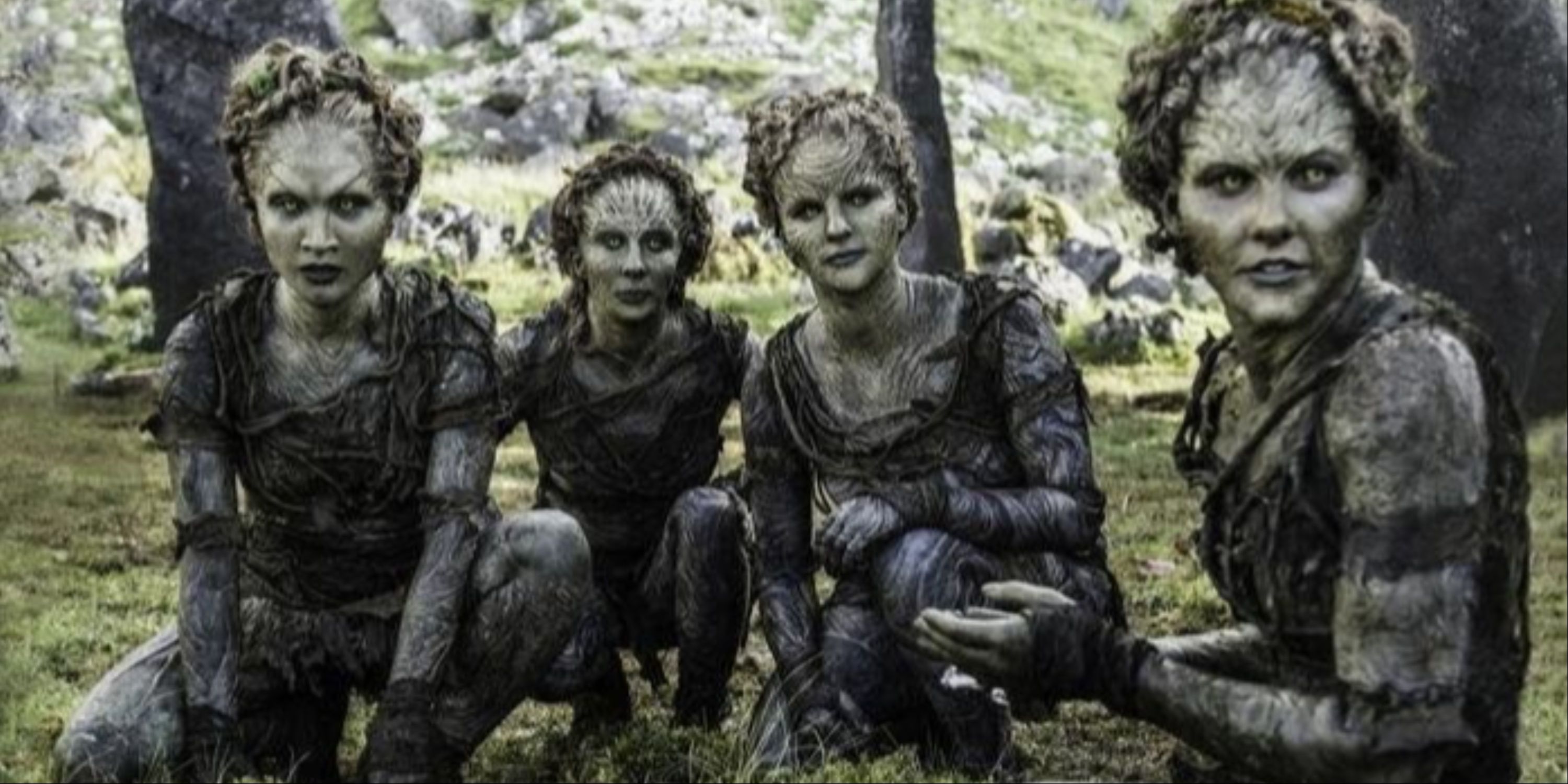 A Gathering Of The Children Of The Forest In The Season Six Scene Where They Create A White Walker.