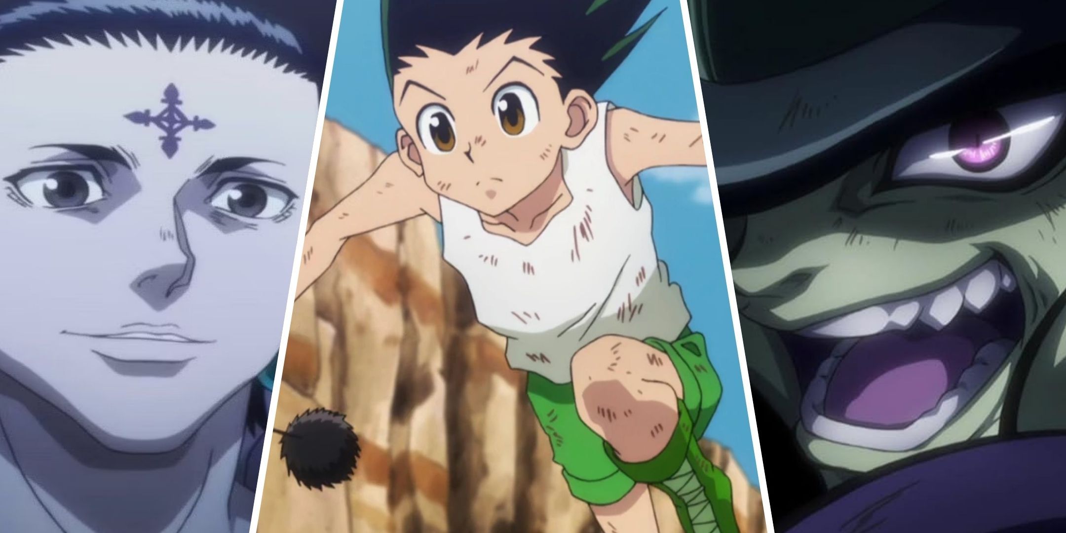 Chrollo, Gon, and Meruem, from Hunter X Hunter.