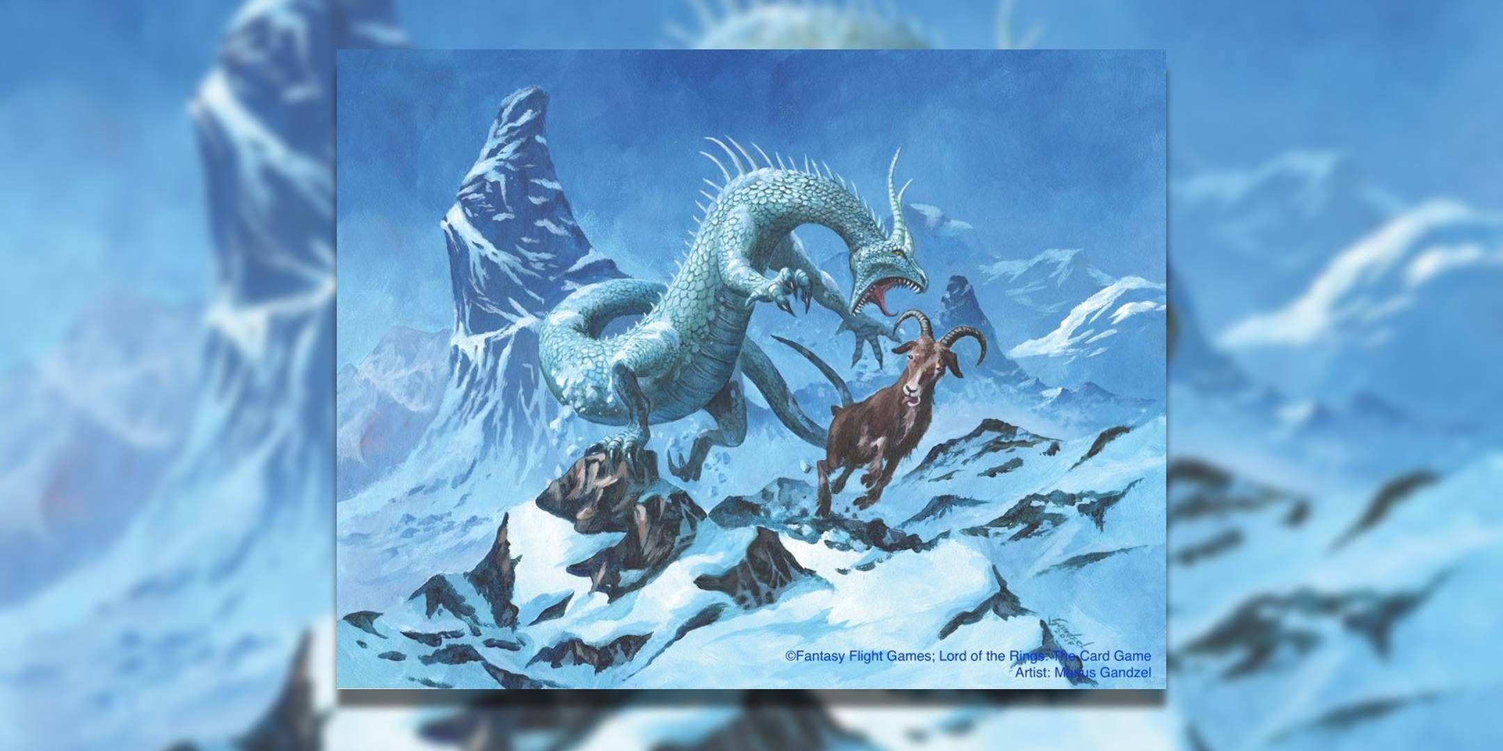 تصویری از اژدها هچلینگ اثر مانوس گانزل از بازی با ورق ارباب حلقه ها توسط Fantasy Flight Games