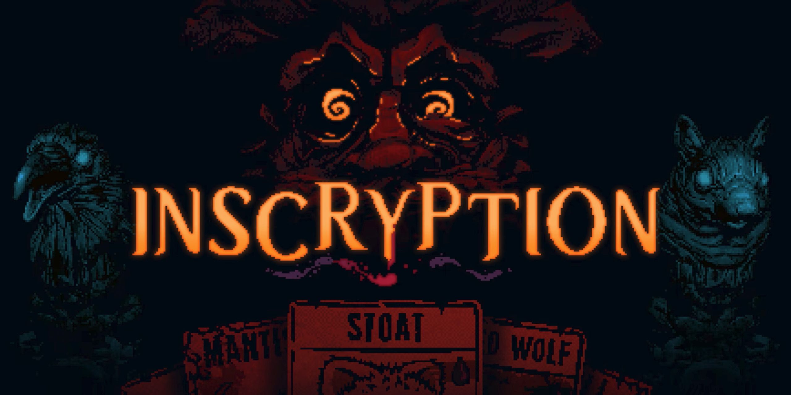 Creepy faces and decks of cards emerge from the darkness in Inscryption