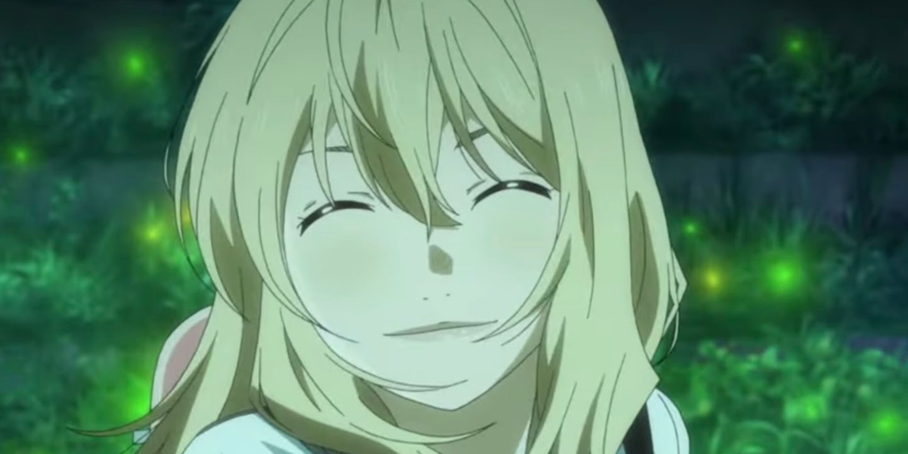 Kaori smiling at Kosei in Your Lie In April.