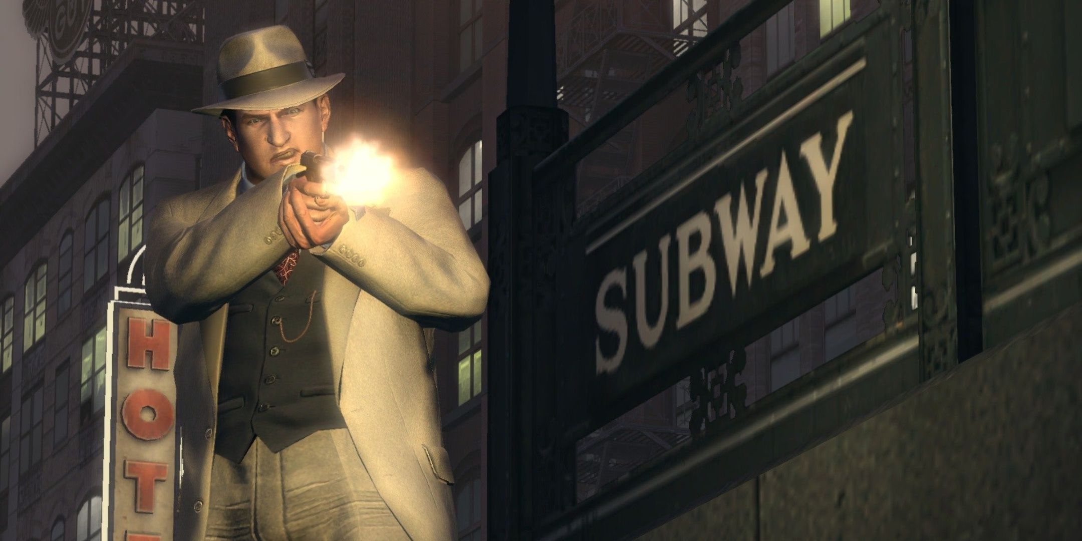 Mafia 2 Joe's adventure screenshot that is shooting handgun.