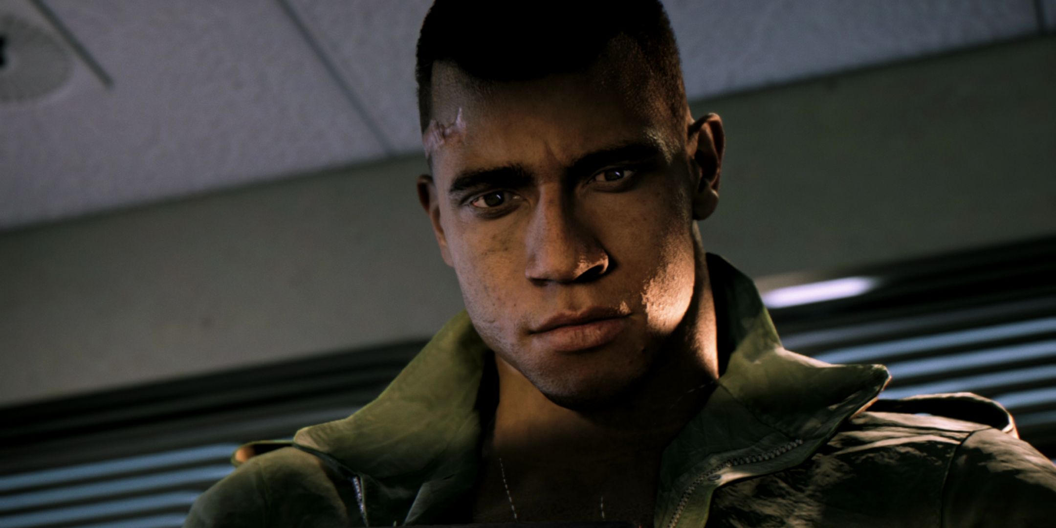 Mafia 3 Lincoln Clay looking down with shadows on your face.