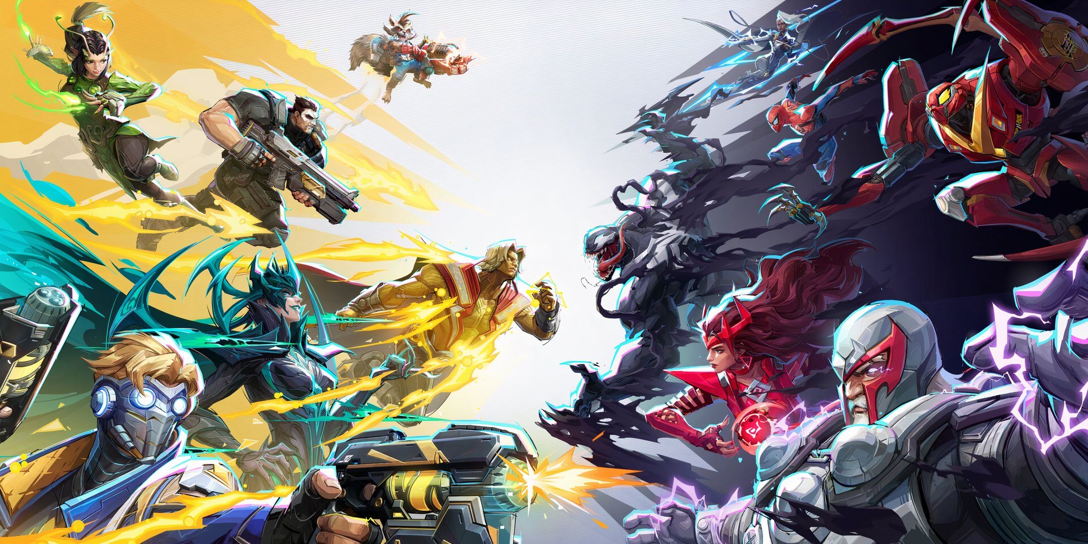 Key art for Marvel Rivals showing all of its characters.