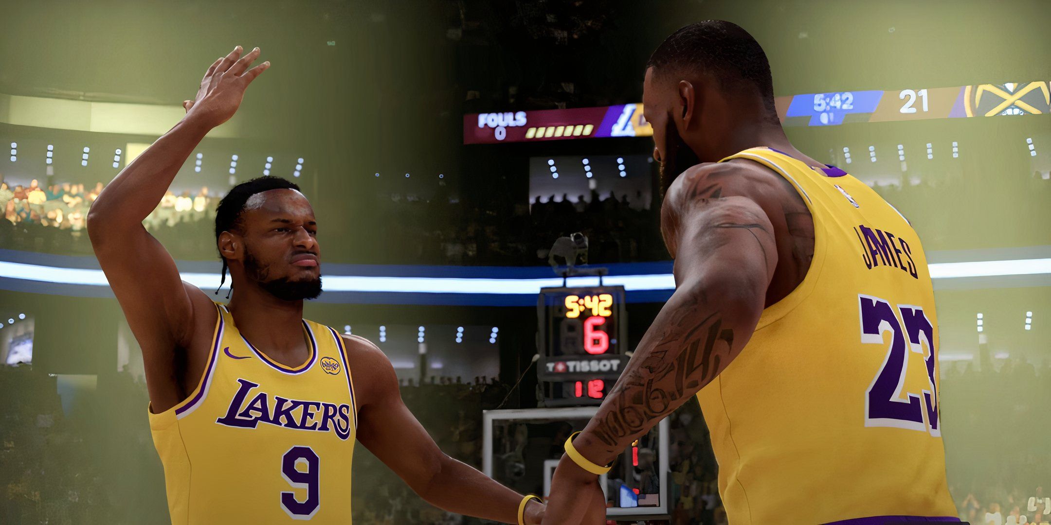 Two Lakers players in NBA 2K25.