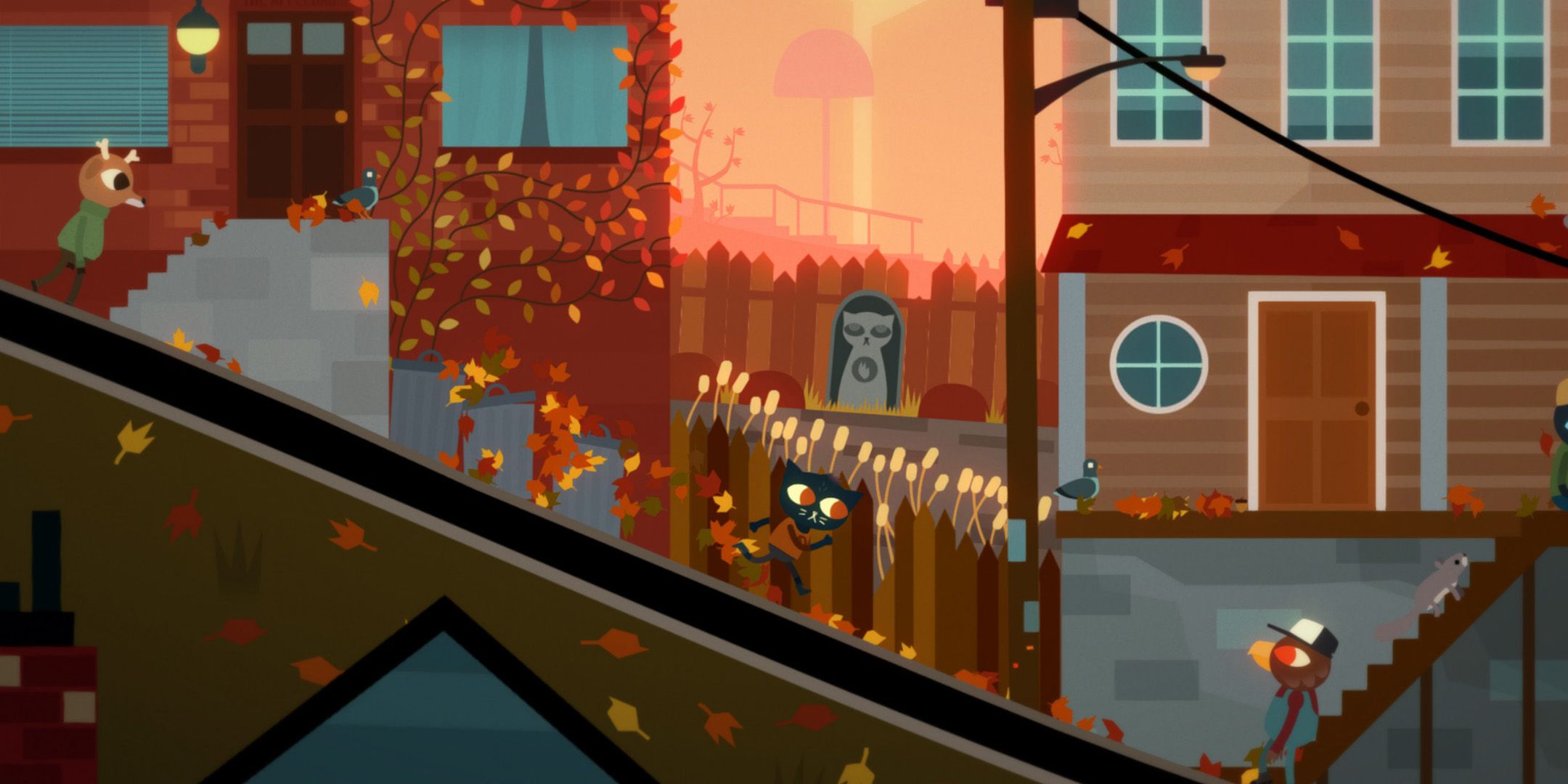 Mae running down the street in Night in the Woods.