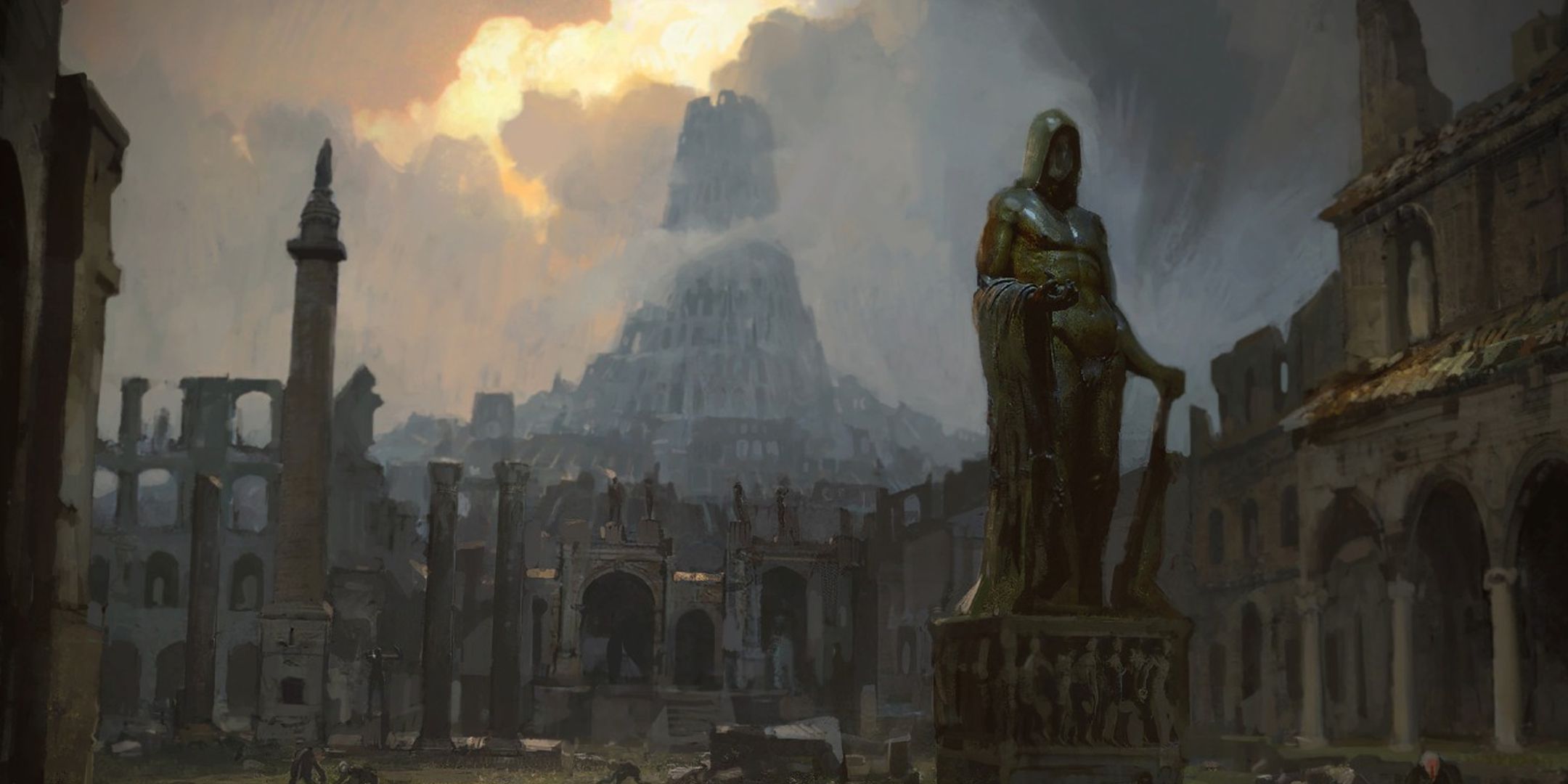 Image of the loading screen for the Sarn Encampment in Path of Exile. 