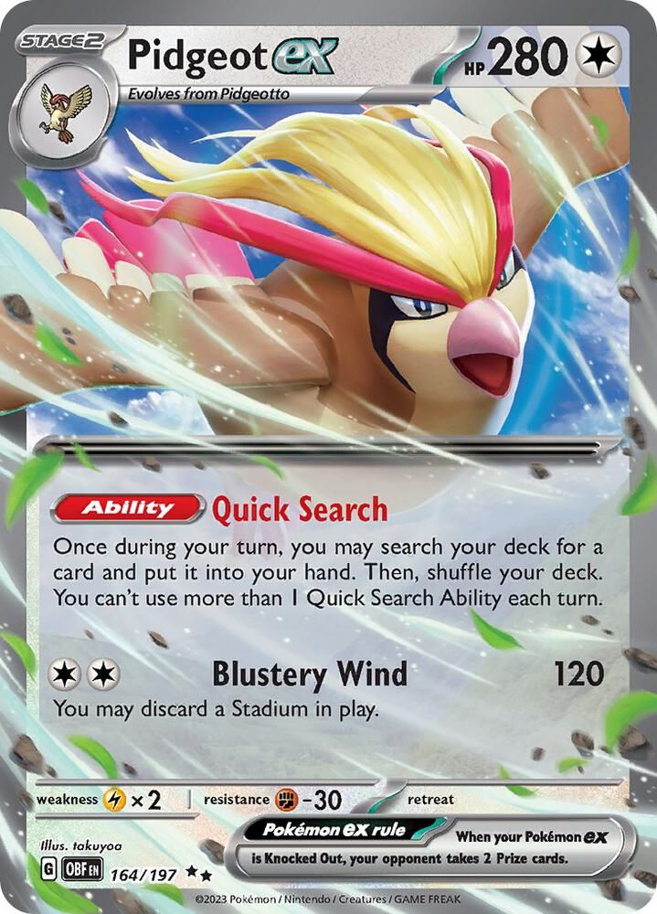 Pokemon - Pigeot EX Card