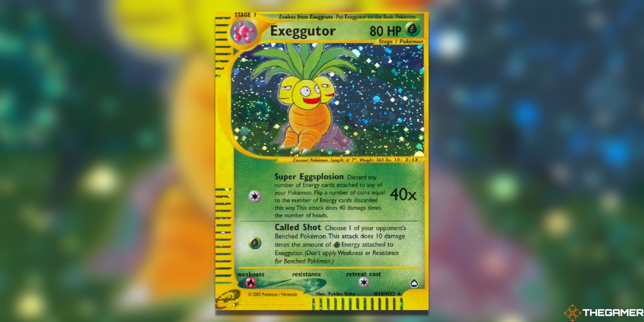 The Exeggutor holo from Aquapolis in the Pokémon Trading Card Game.