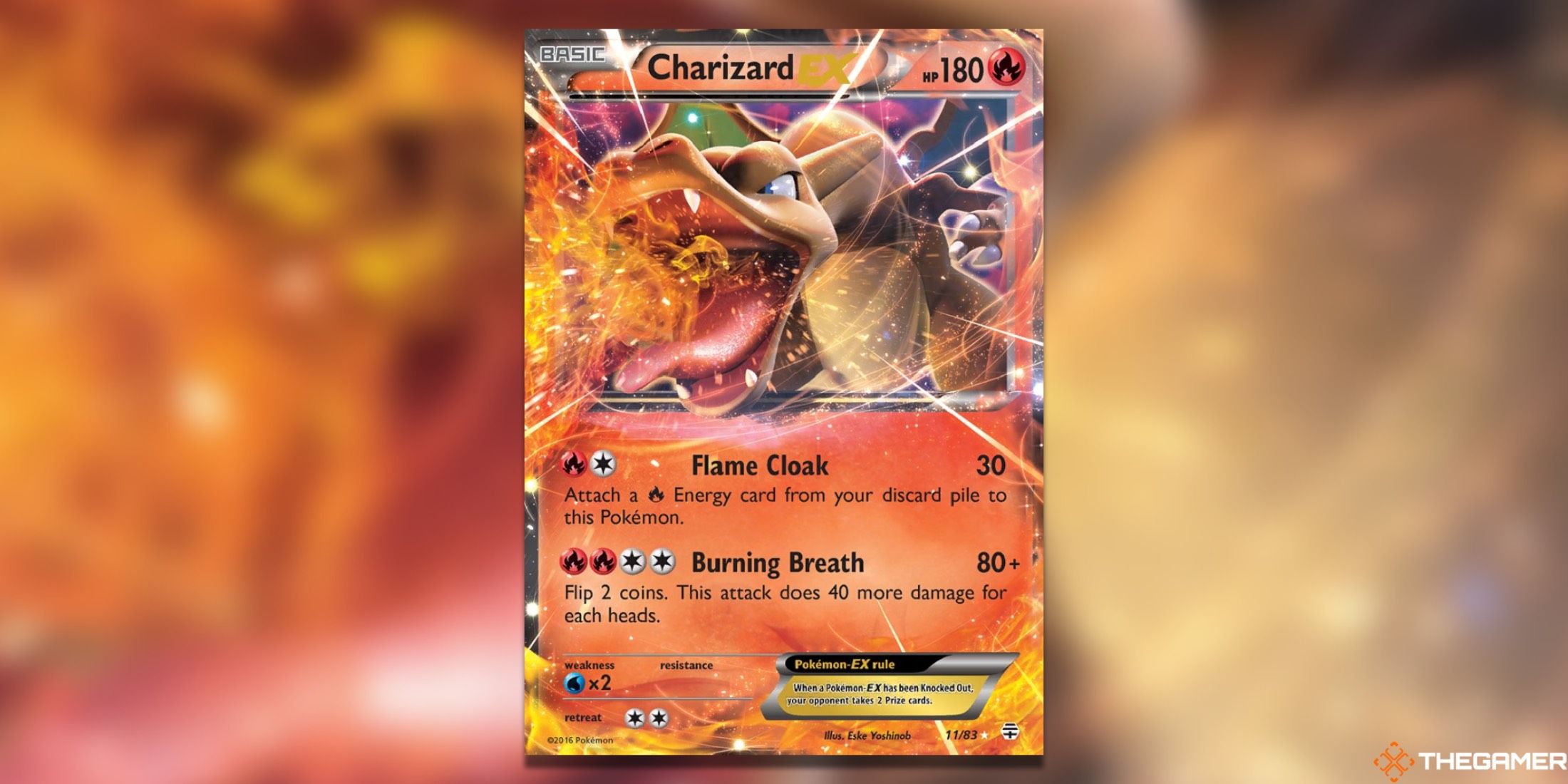 The generations Charizard EX from the Pokémon trading card game.