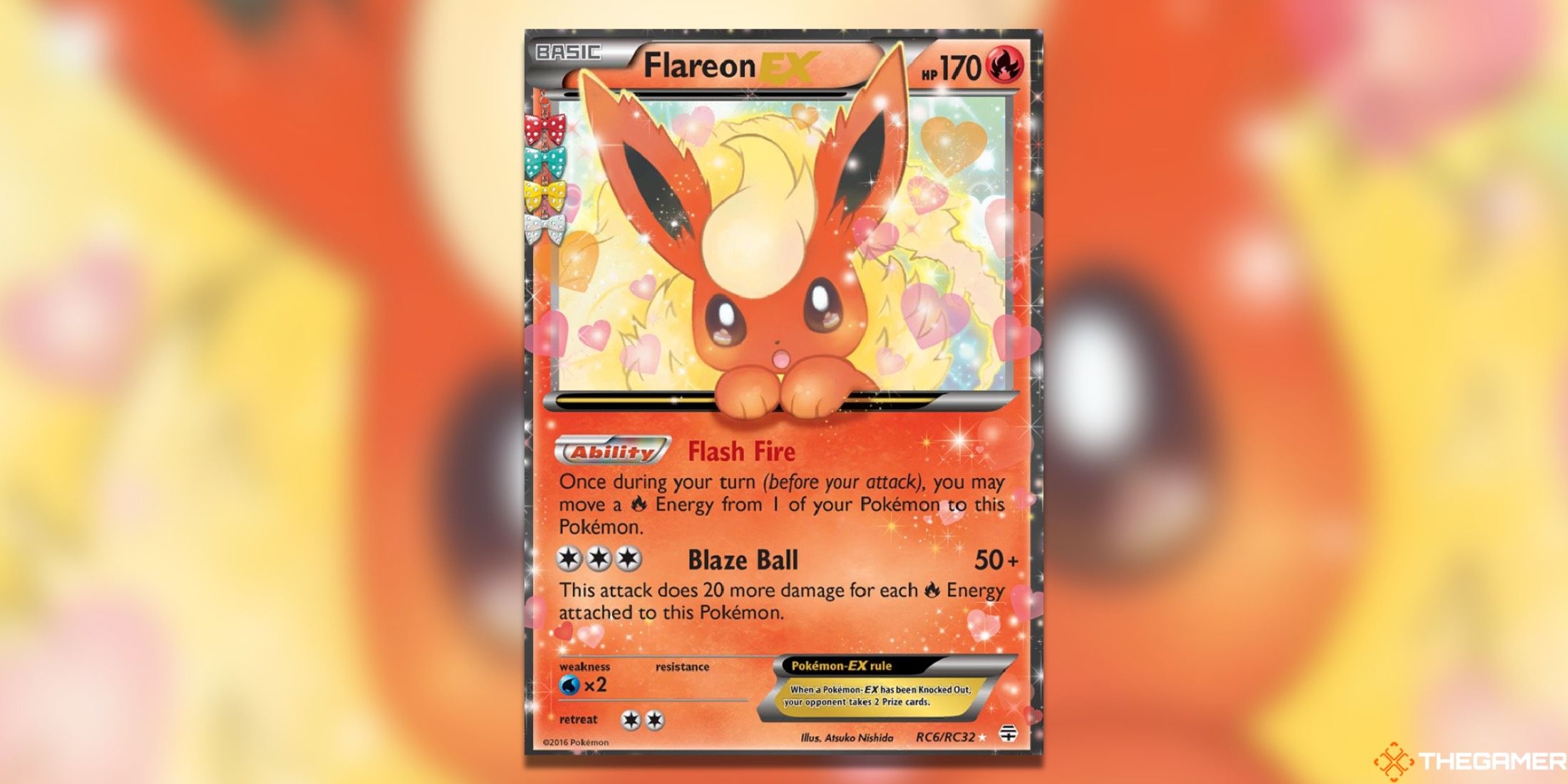 The Generations Flareon EX from the Pokémon Trading Card Game.